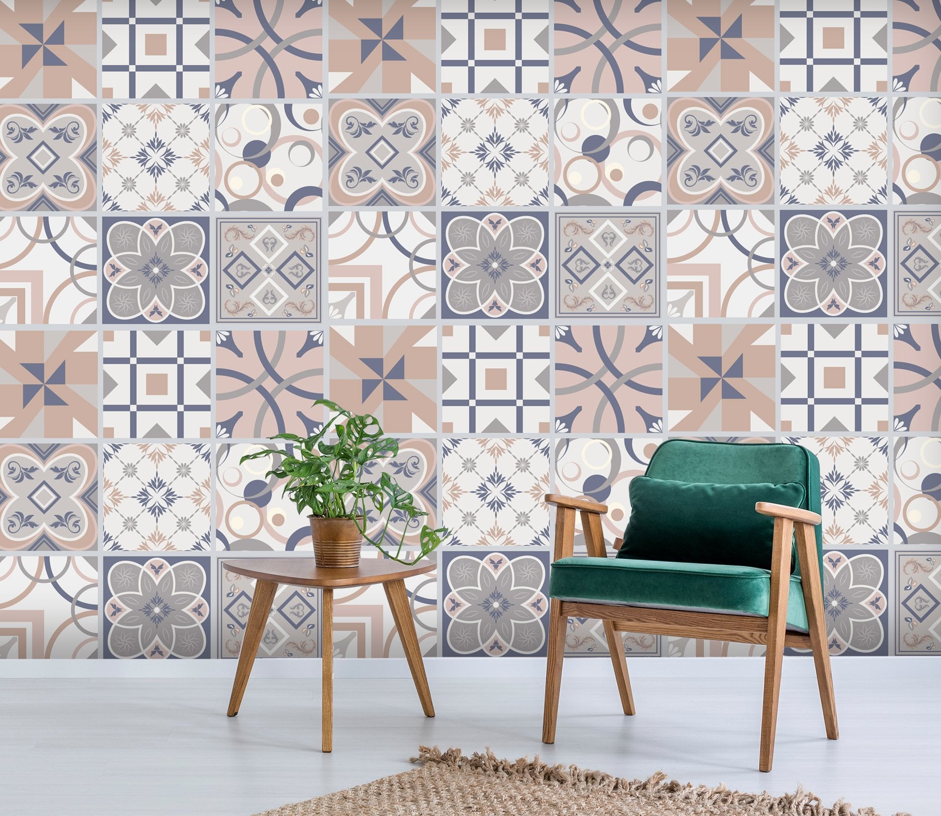 3D Square Flower 040 Wallpaper AJ Wallpaper