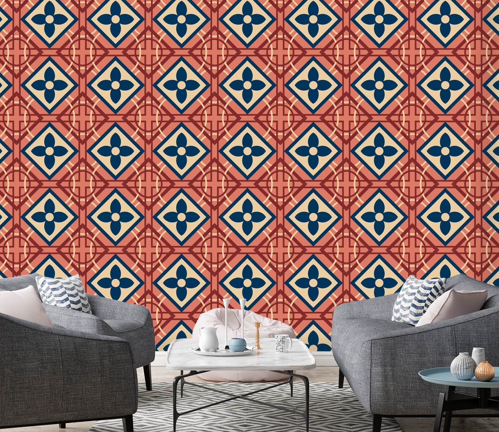 3D Red Bottom Pattern 250 Wallpaper AJ Wallpaper