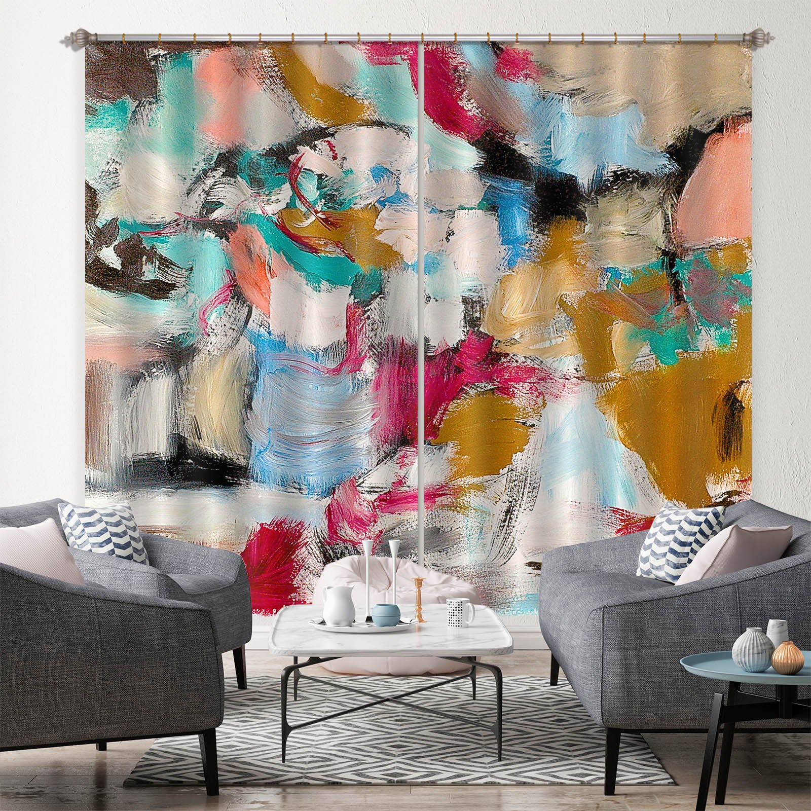 3D Beautiful Color 114 Allan P. Friedlander Curtain Curtains Drapes