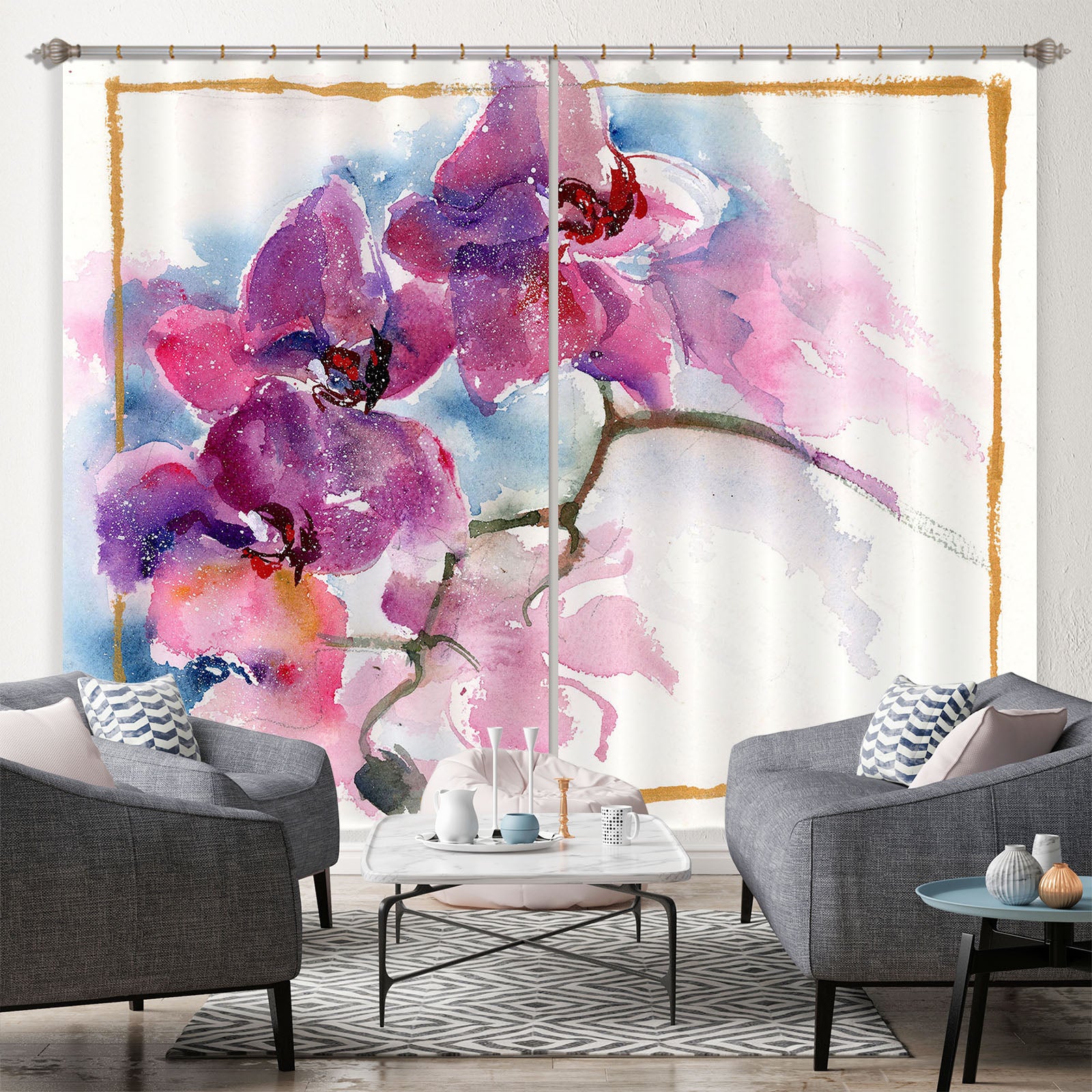 3D Painted Petals 007 Anne Farrall Doyle Curtain Curtains Drapes