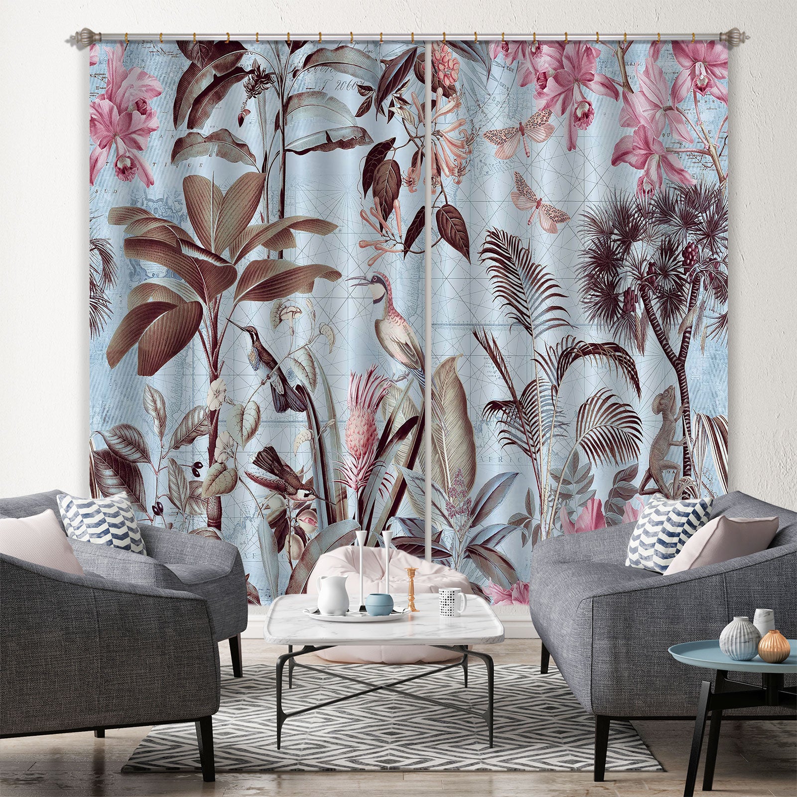 3D Bird Woods 028 Andrea haase Curtain Curtains Drapes