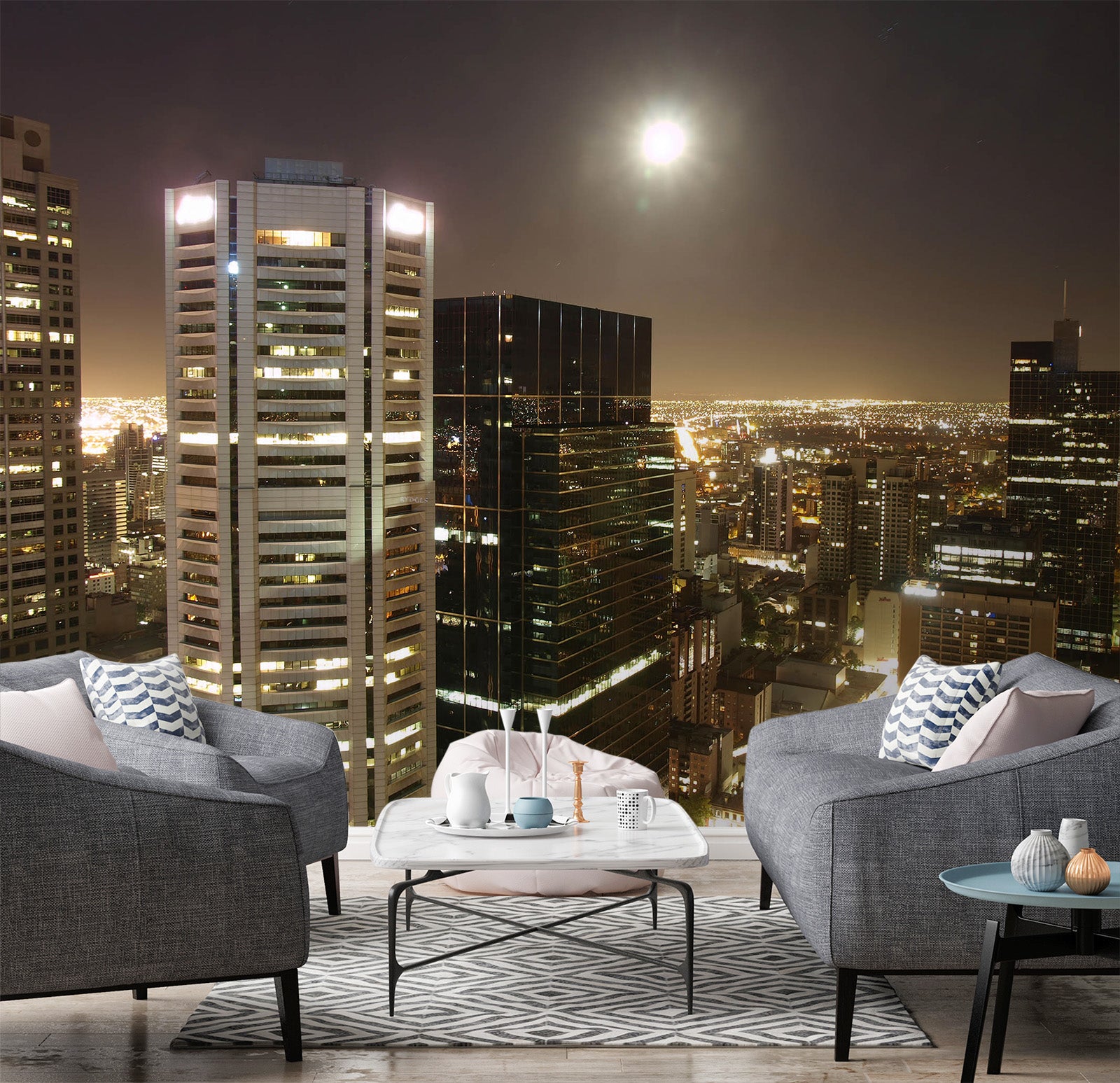 3D Night View 1518 Wall Murals
