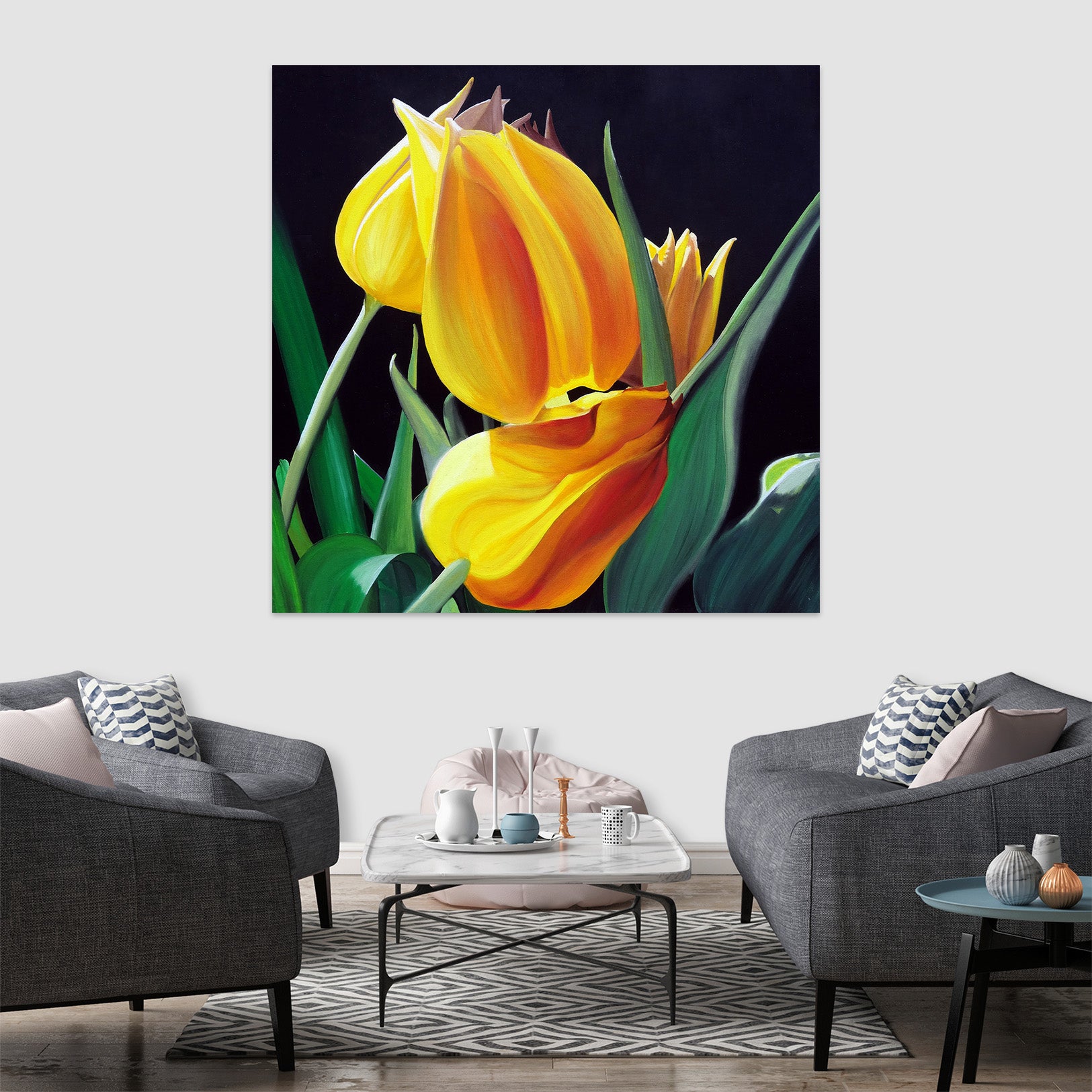 3D Yellow Flower 110122 Matthew Holden Bates Wall Sticker