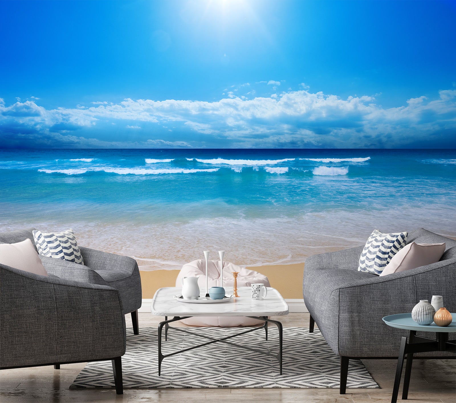 3D Sea Beach 020 Wall Murals