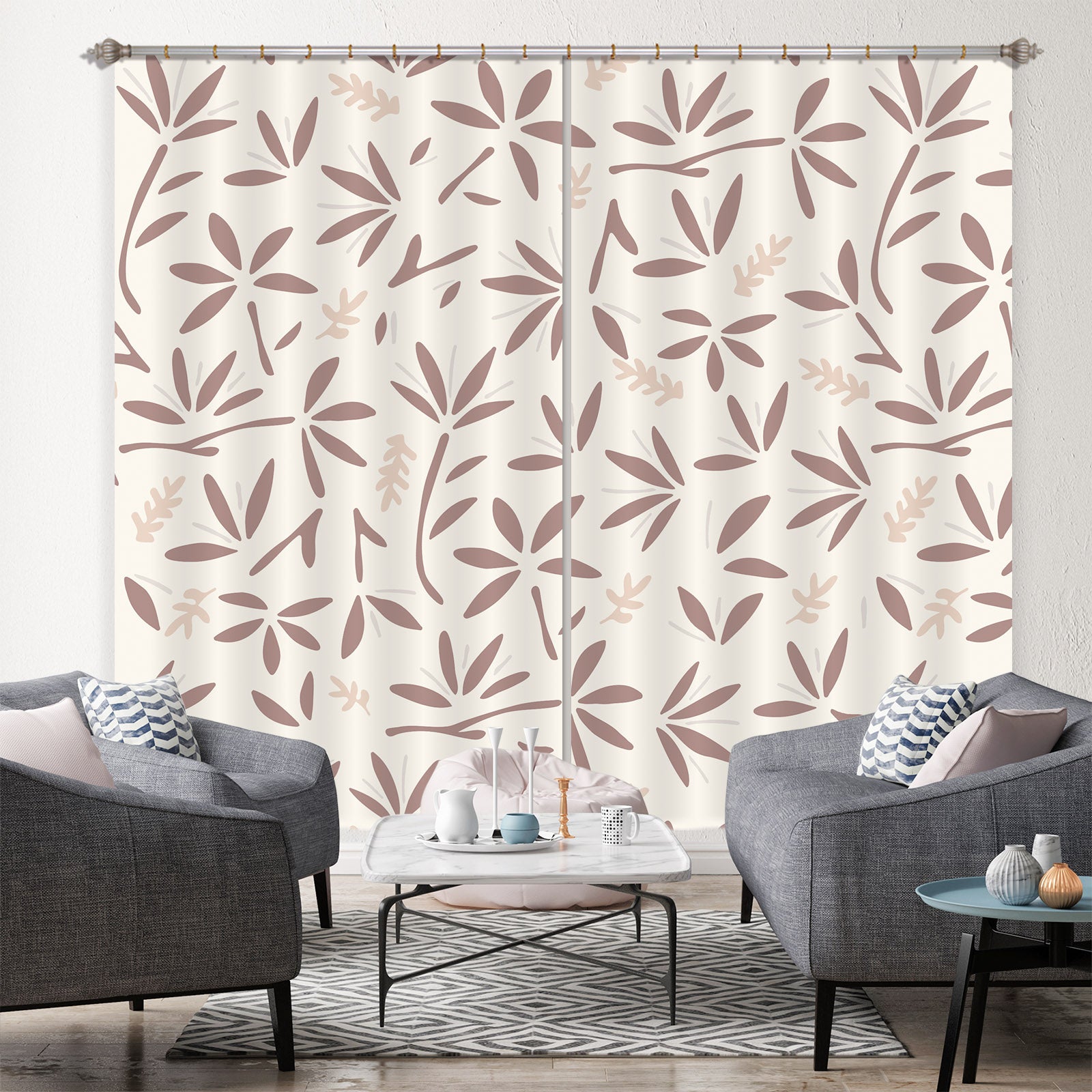 3D Green Plant 047 Jillian Helvey Curtain Curtains Drapes