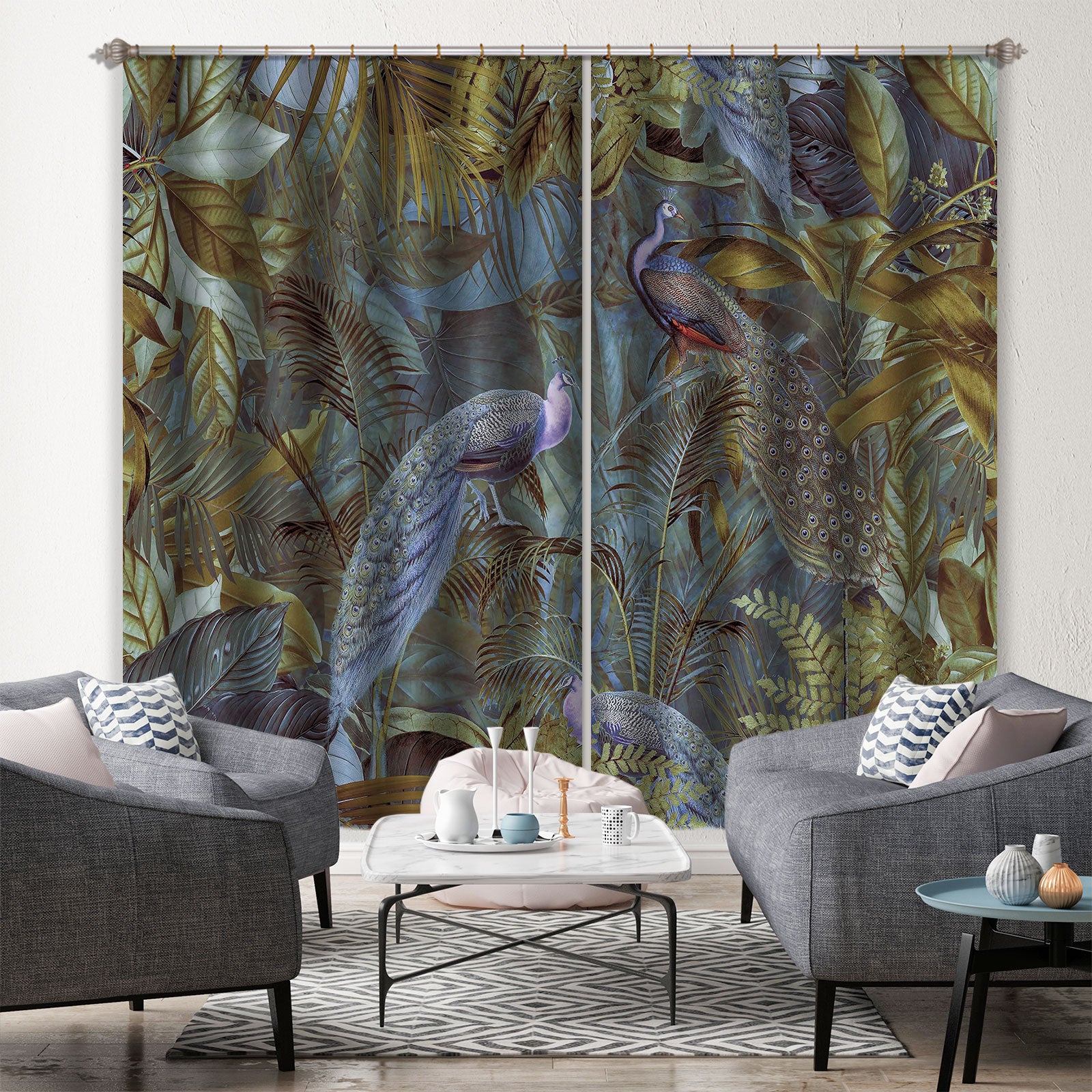 3D Peacock Woods 014 Andrea haase Curtain Curtains Drapes