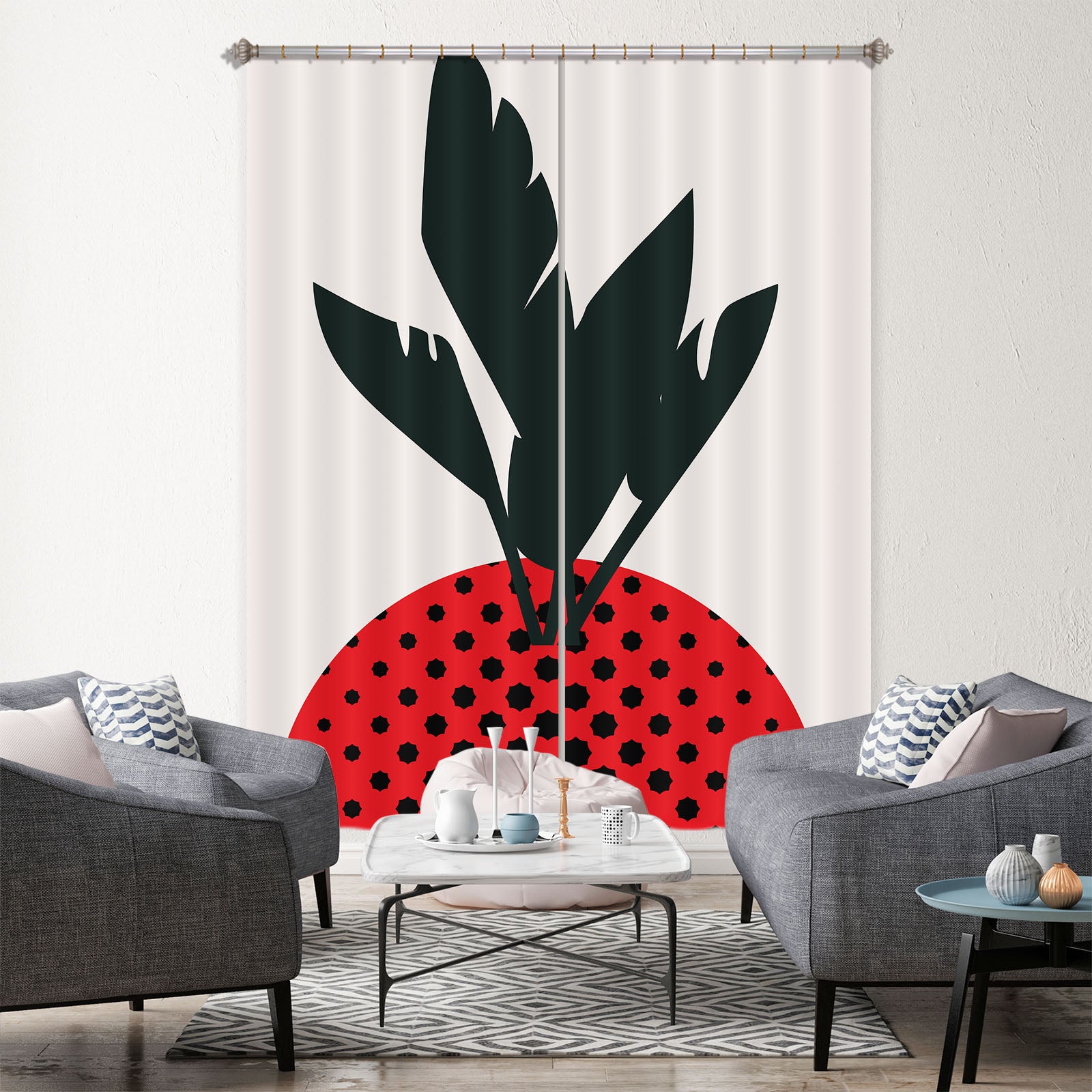 3D Pineapple Leaves 1081 Boris Draschoff Curtain Curtains Drapes