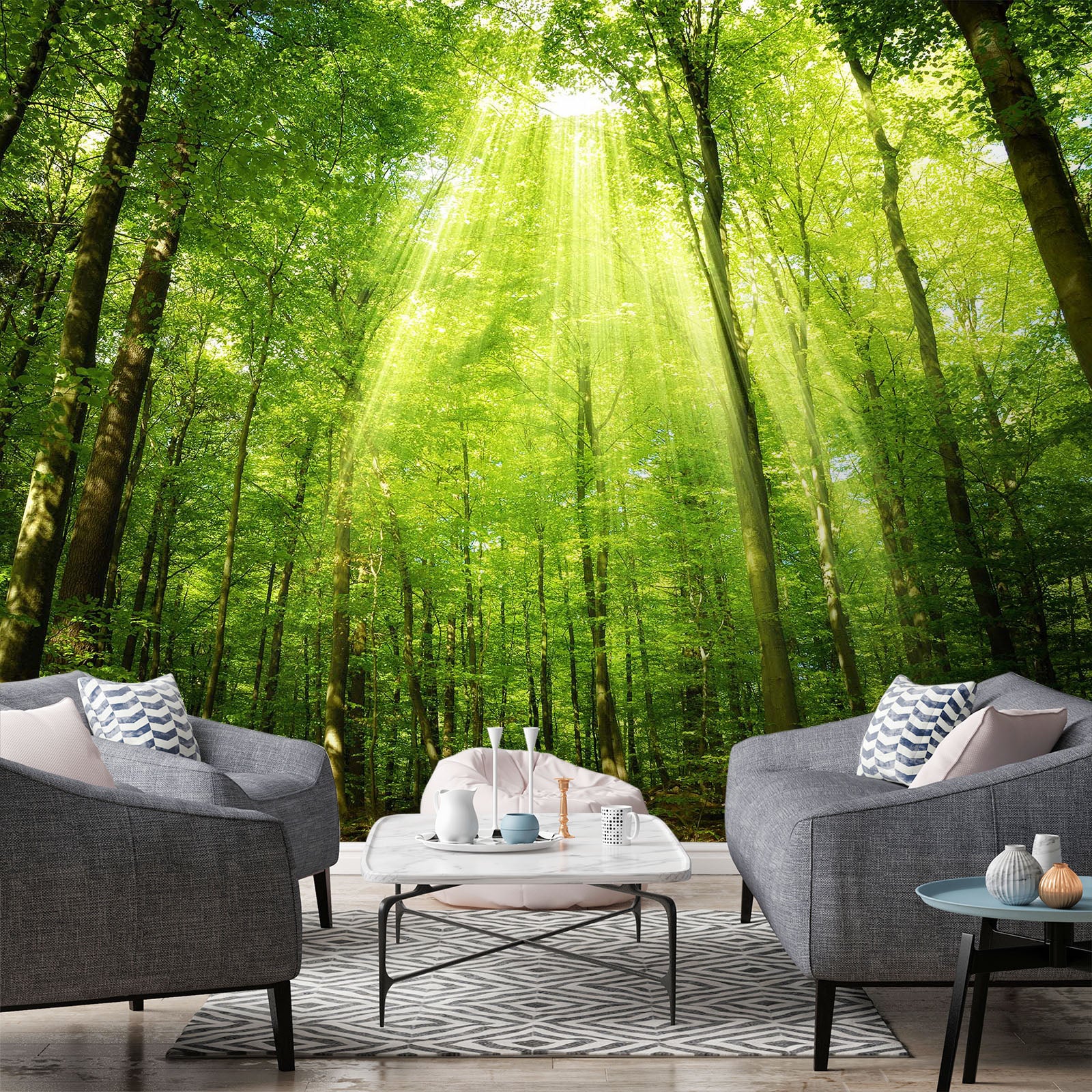 3D Green Forest 1507 Wall Murals