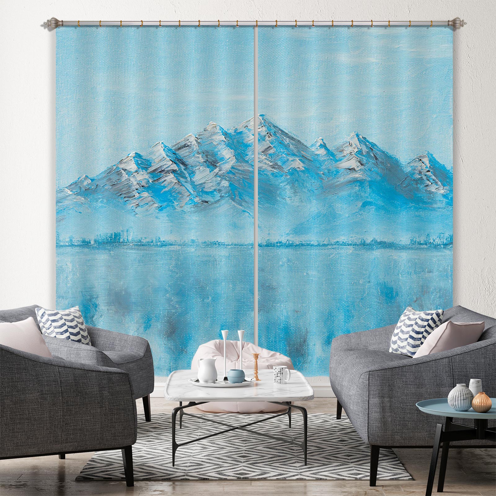 3D Glacier 1717 Marina Zotova Curtain Curtains Drapes