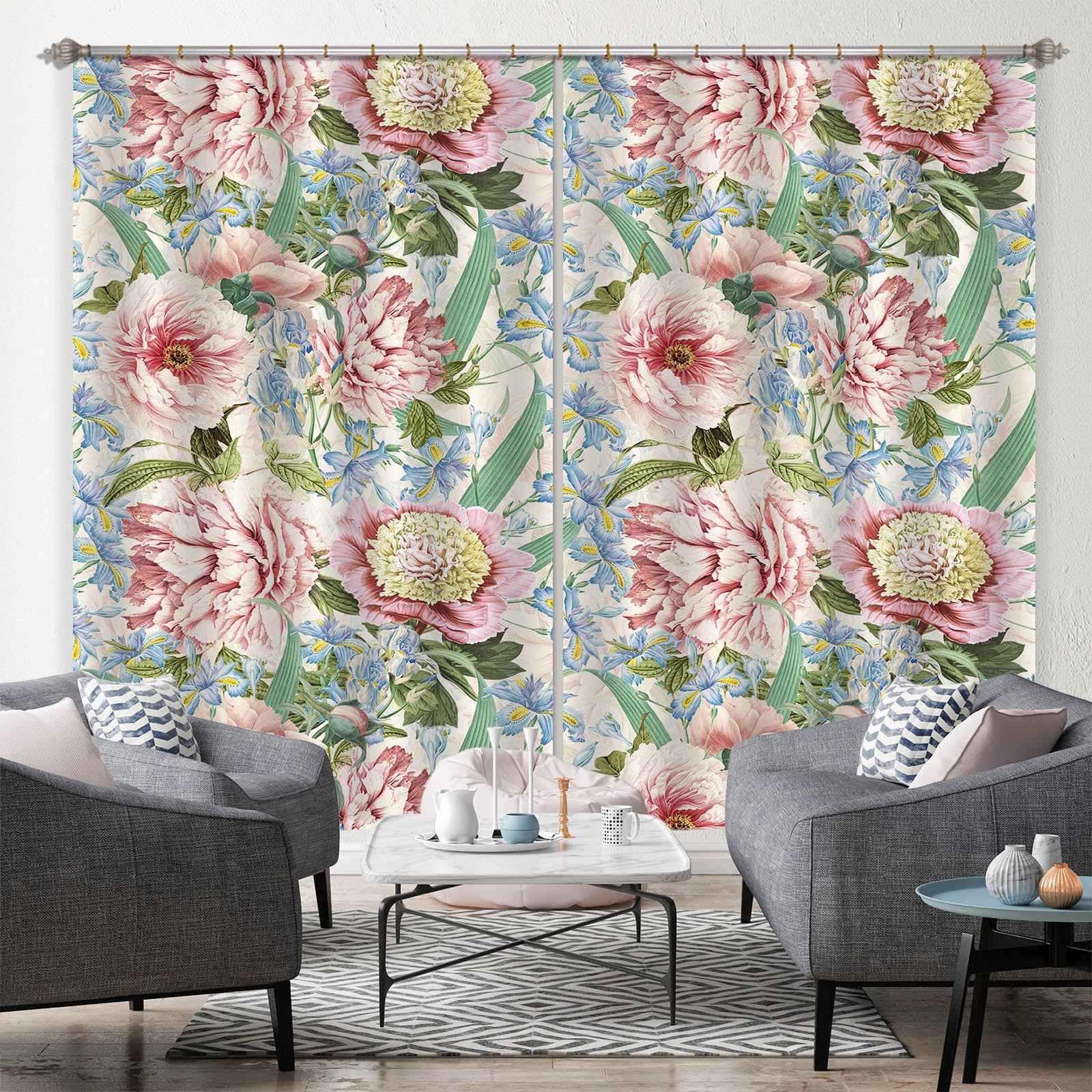 3D Painted Rose 181 Uta Naumann Curtain Curtains Drapes