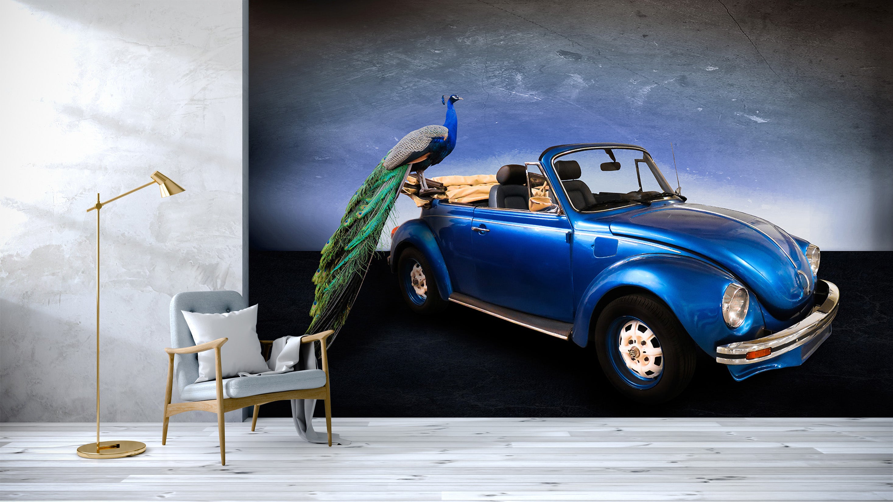 3D Traffic Peacock 196 Vehicle Wall Murals
