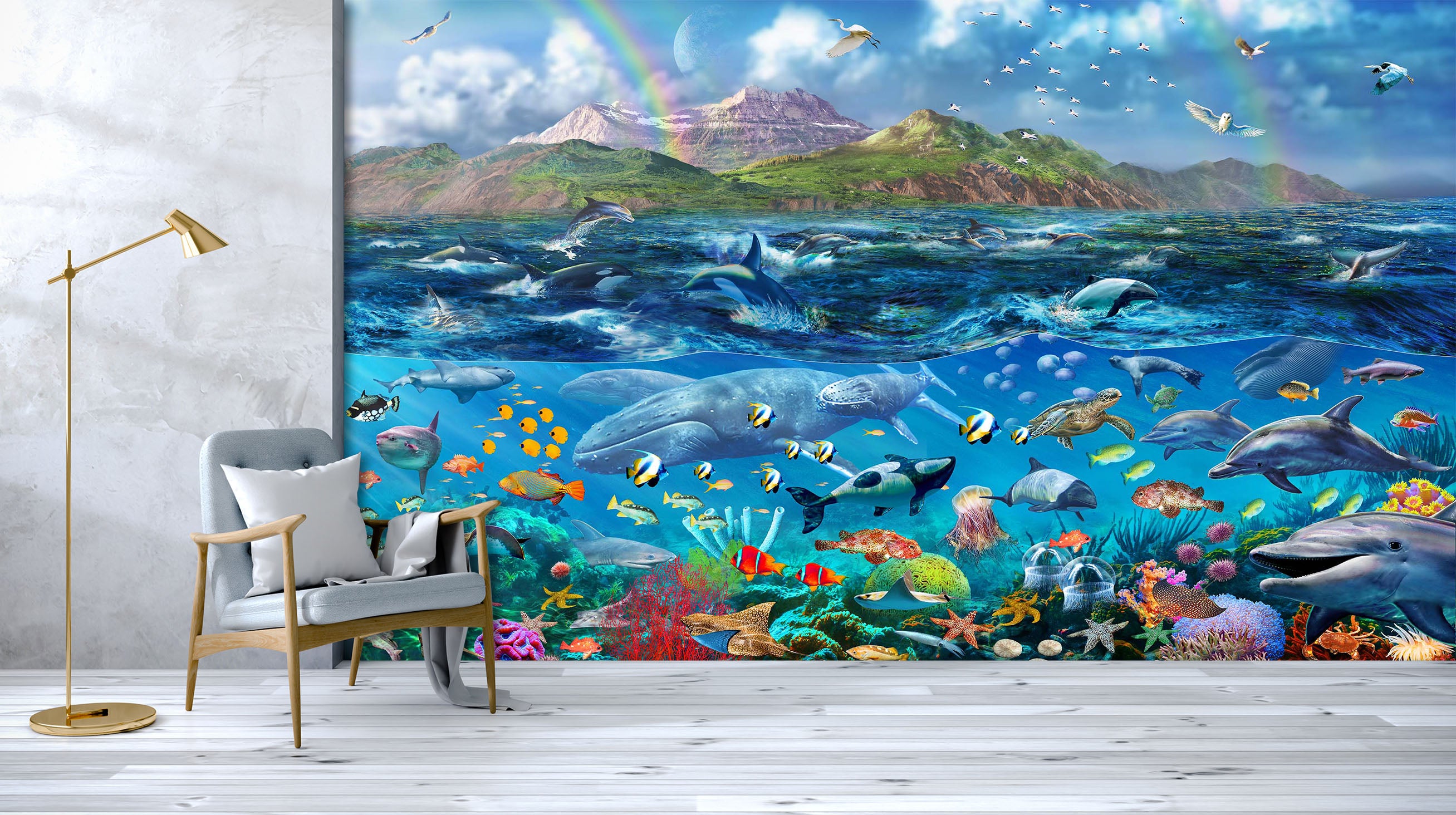 3D Ocean Panorama 1409 Adrian Chesterman Wall Mural Wall Murals