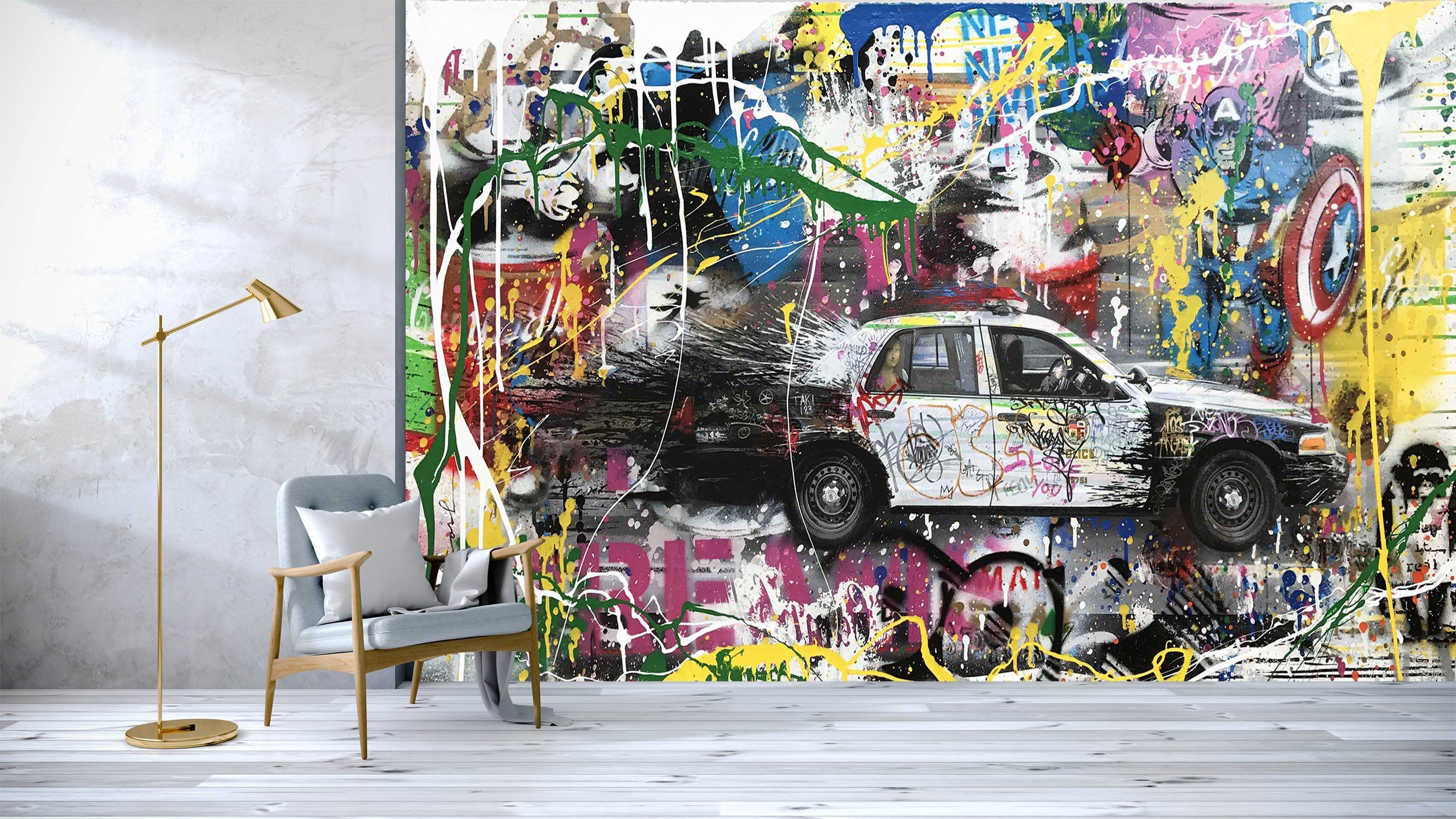 3D Car Graffiti 15 Wallpaper AJ Wallpaper 2