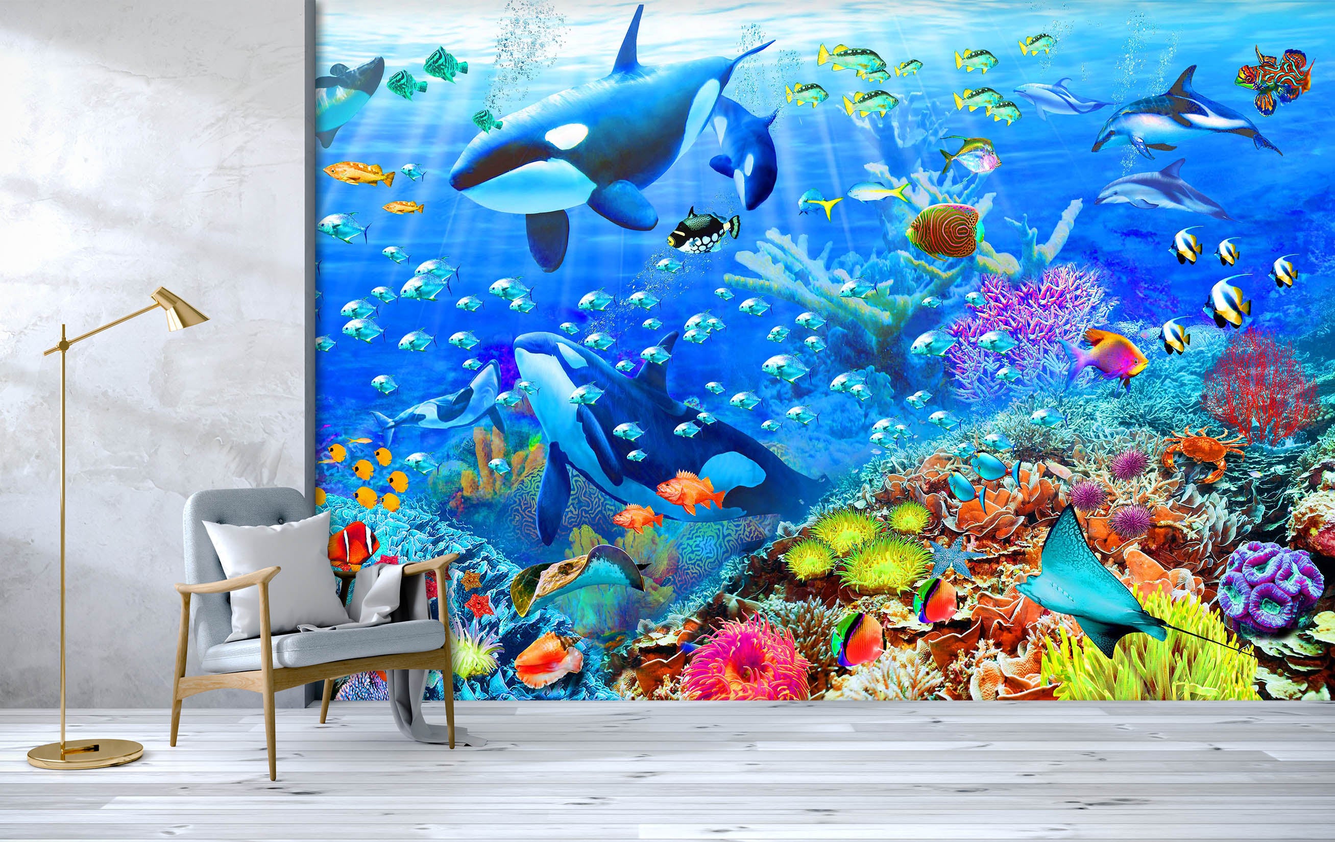 3D Have Fun Swimming 1411 Adrian Chesterman Wall Mural Wall Murals