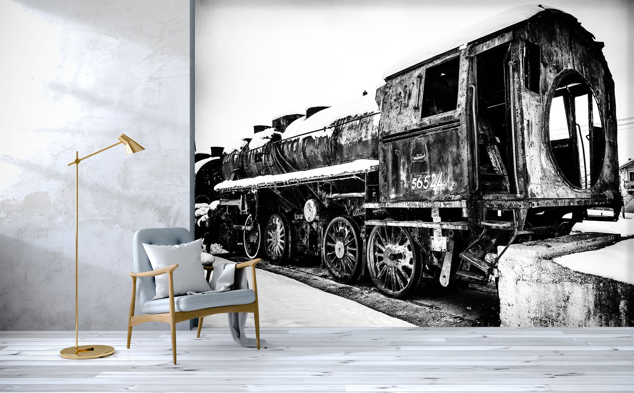 3D Abandoned Train 088 Vehicle Wall Murals