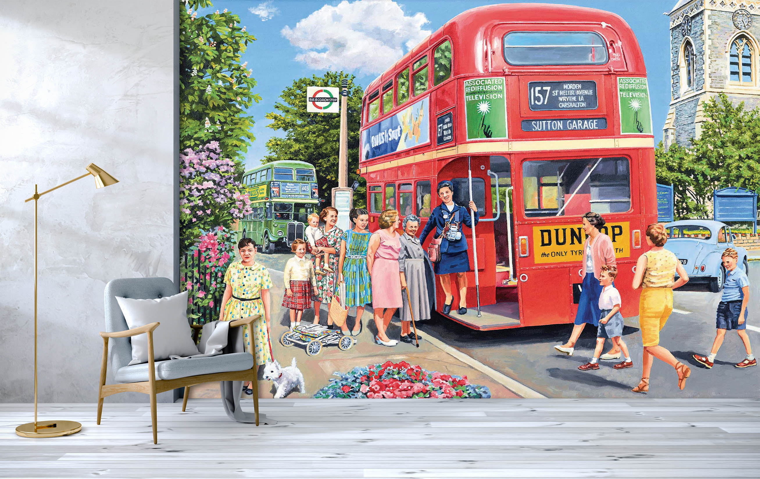 3D The Bus Conductress 1057 Trevor Mitchell Wall Mural Wall Murals