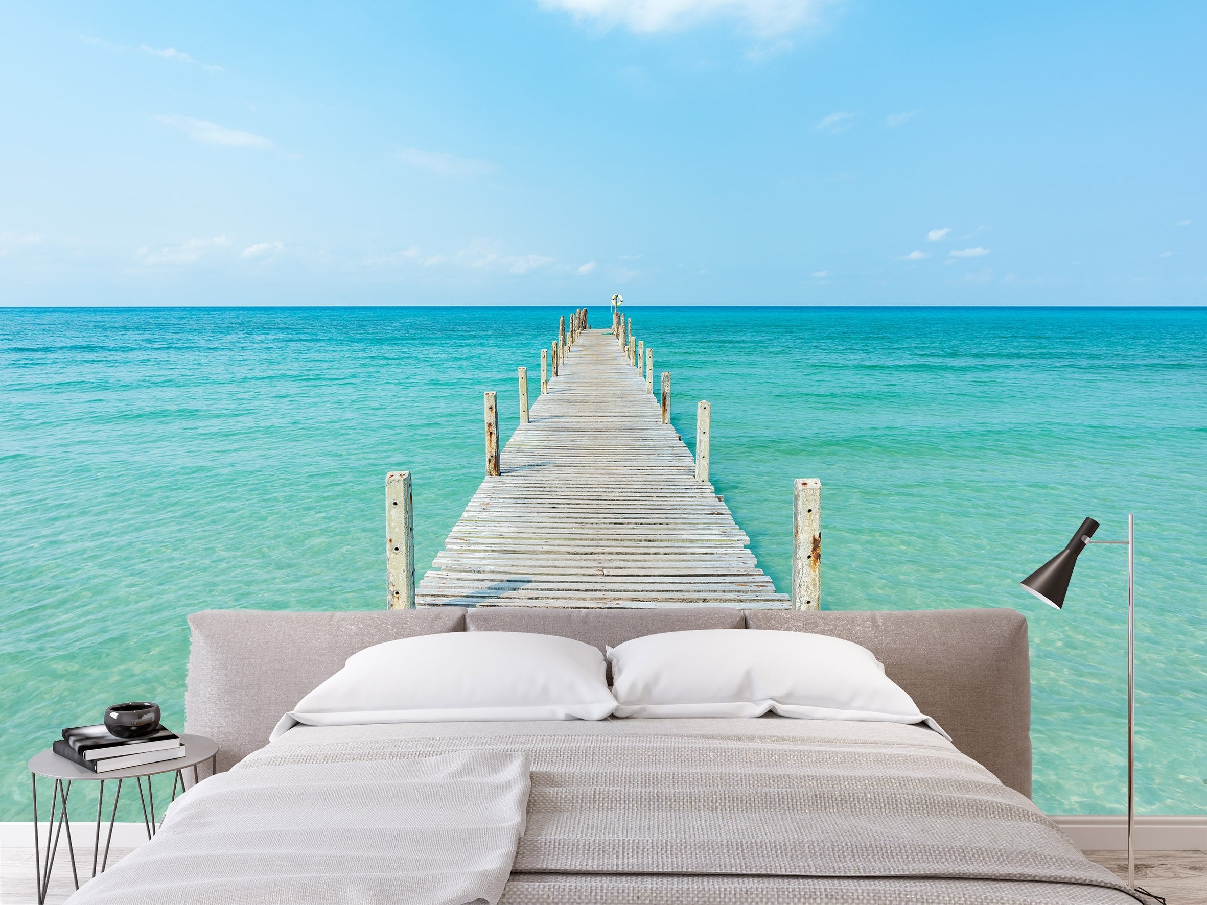 3D Sea Wooden Bridge 719 Wallpaper AJ Wallpaper