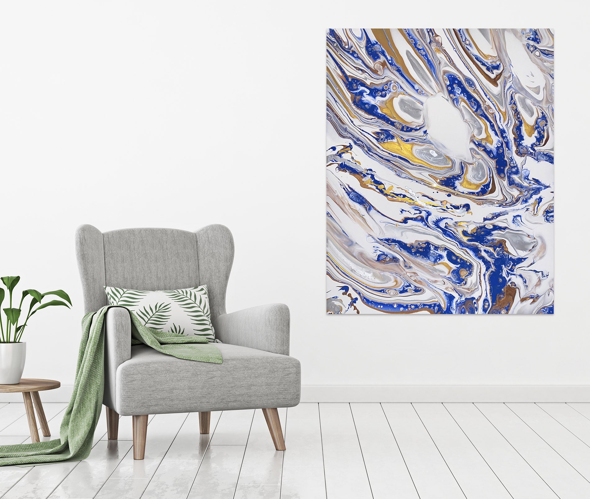 3D Blue Grey Texture 8159 Valerie Latrice Wall Sticker