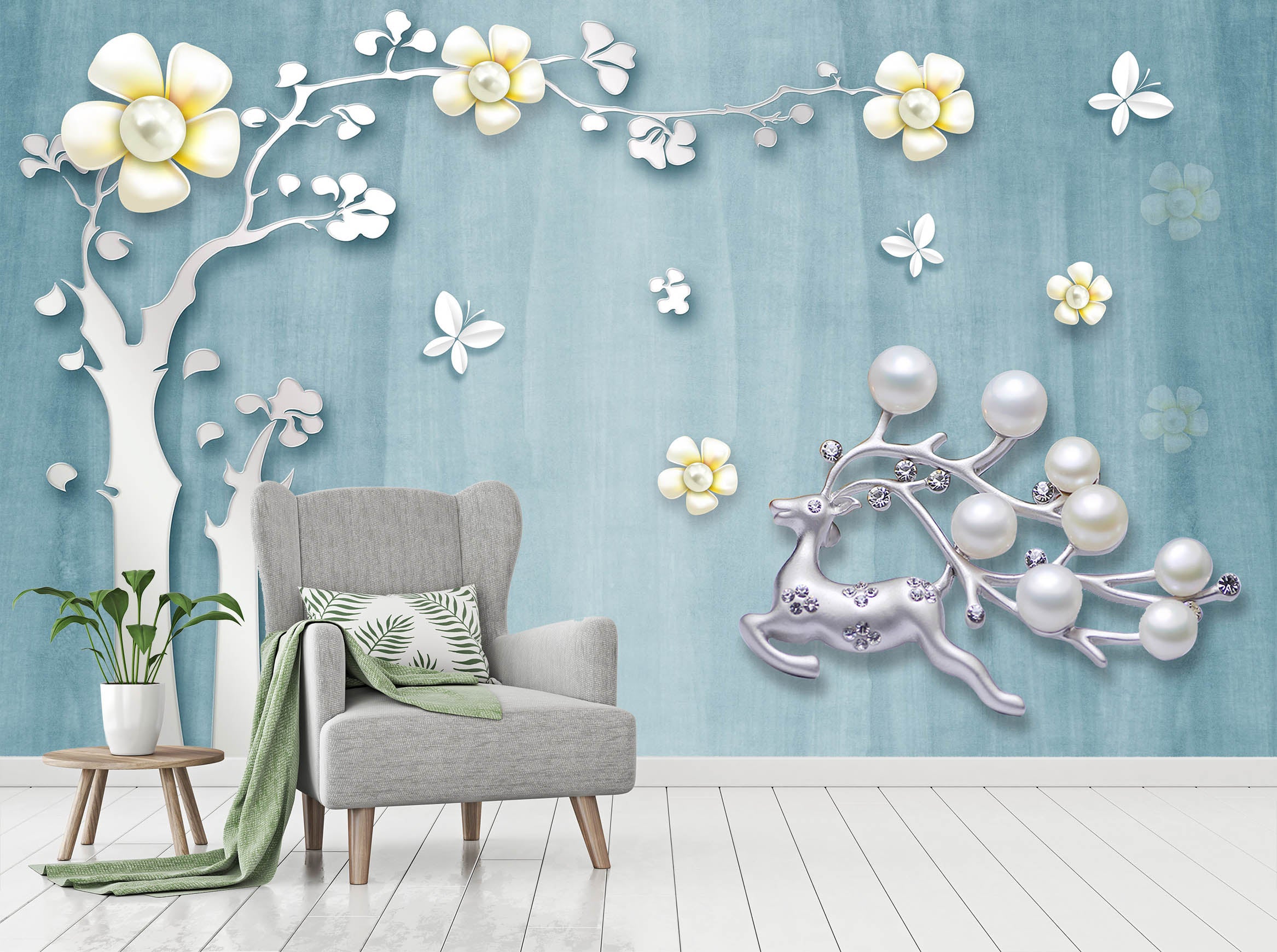 3D Carving Flowers 1486 Wall Murals