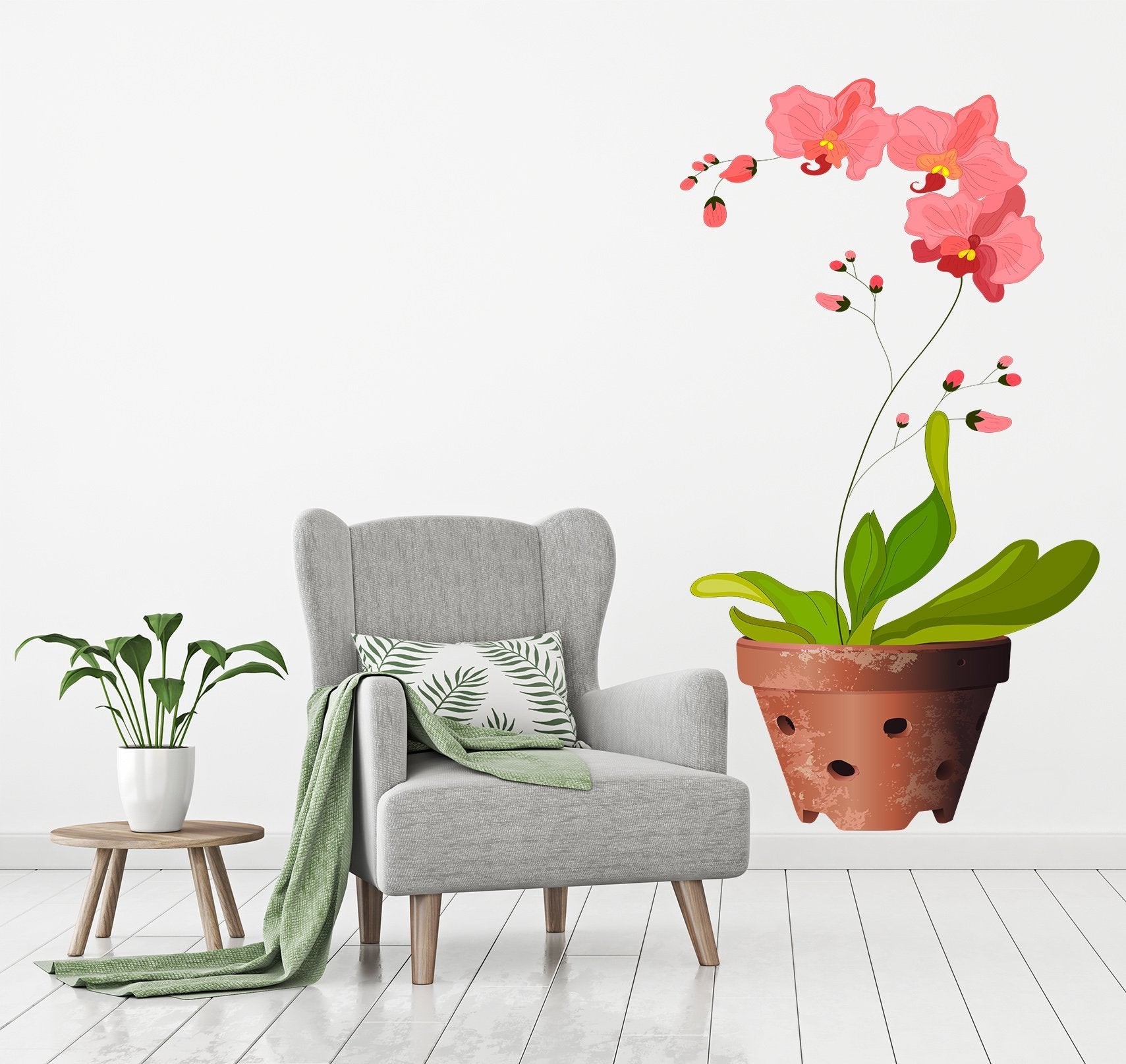 3D Vase Safflower 073 Wall Stickers Wallpaper AJ Wallpaper