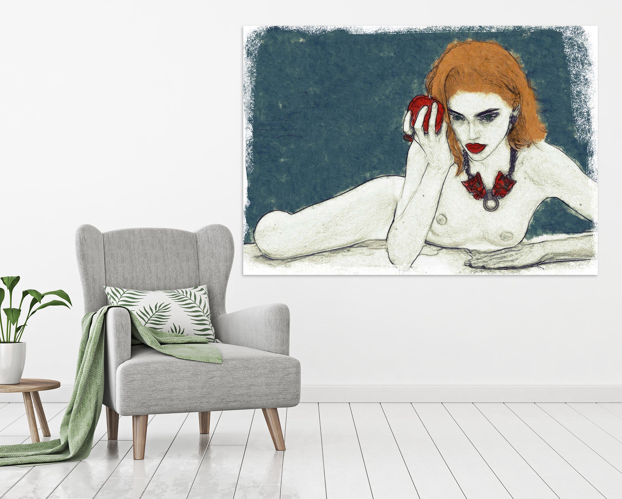 3D Red Lips Girl 019 Marco Cavazzana Wall Sticker
