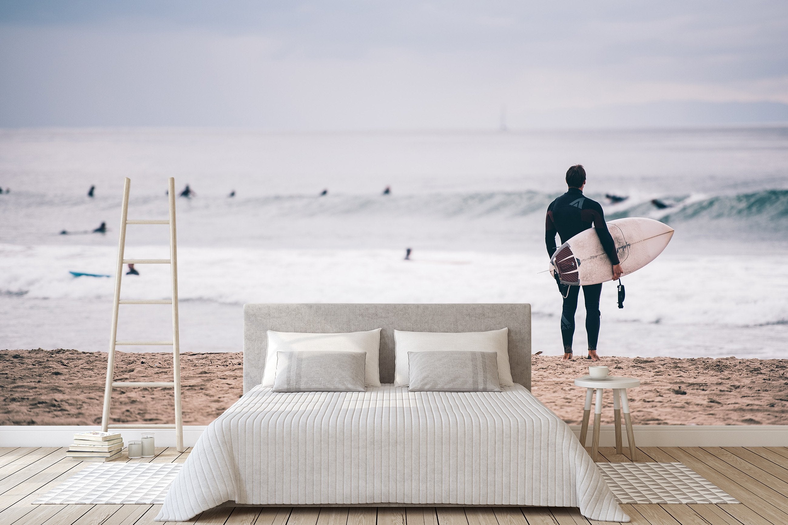 3D Beach Seagull Surfing 644 Wallpaper AJ Wallpaper