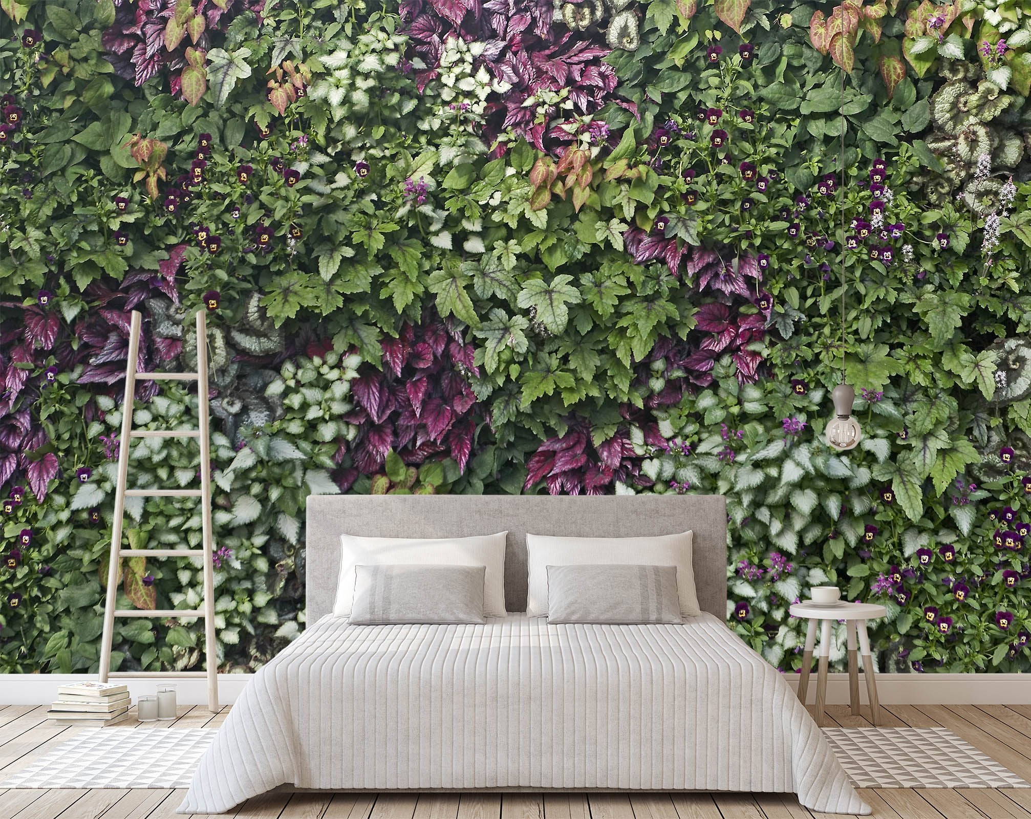 3D Purple Leaf Plant Wall 1665 Wallpaper AJ Wallpaper 2