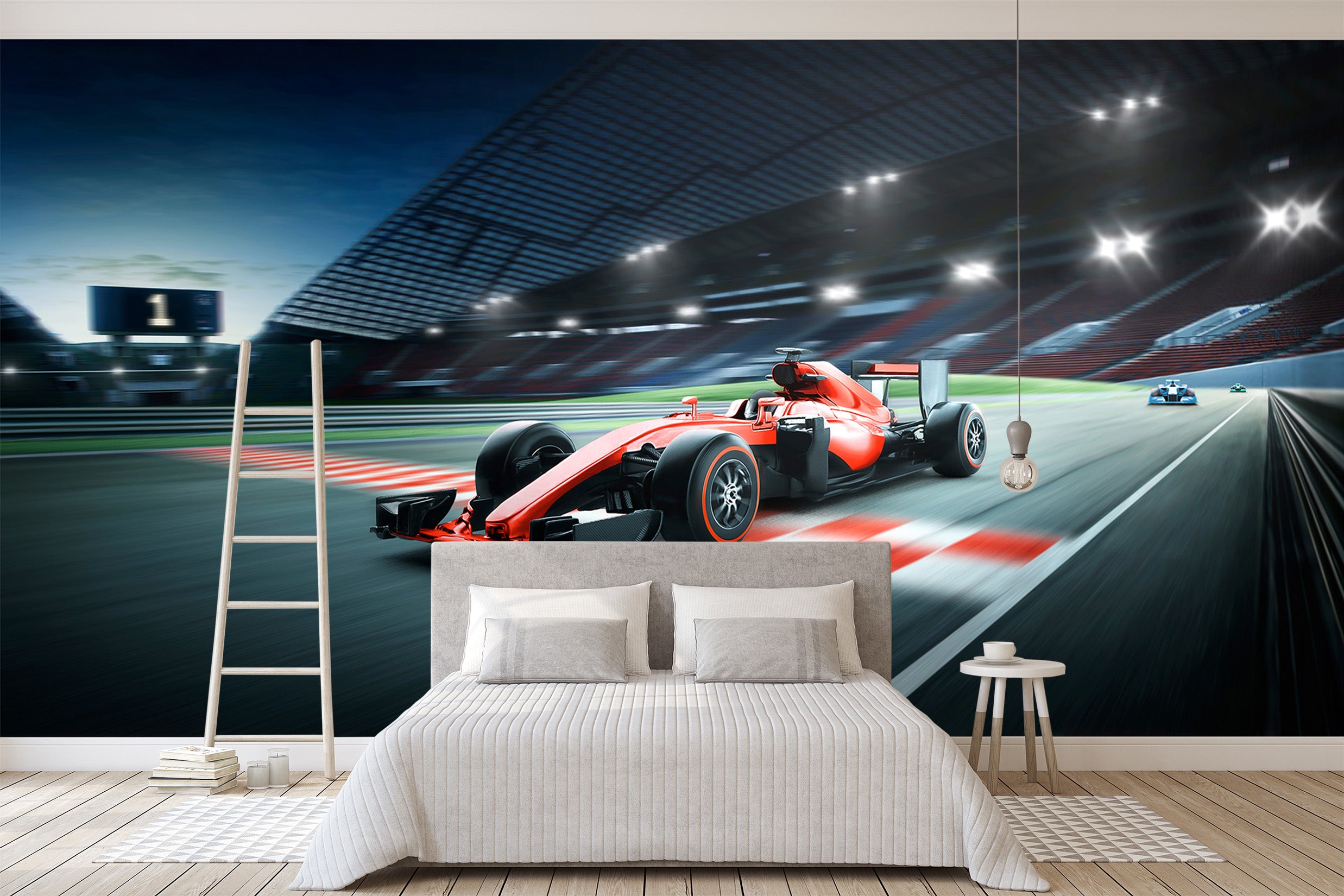 3D Stadium Car 380 Vehicle Wall Murals
