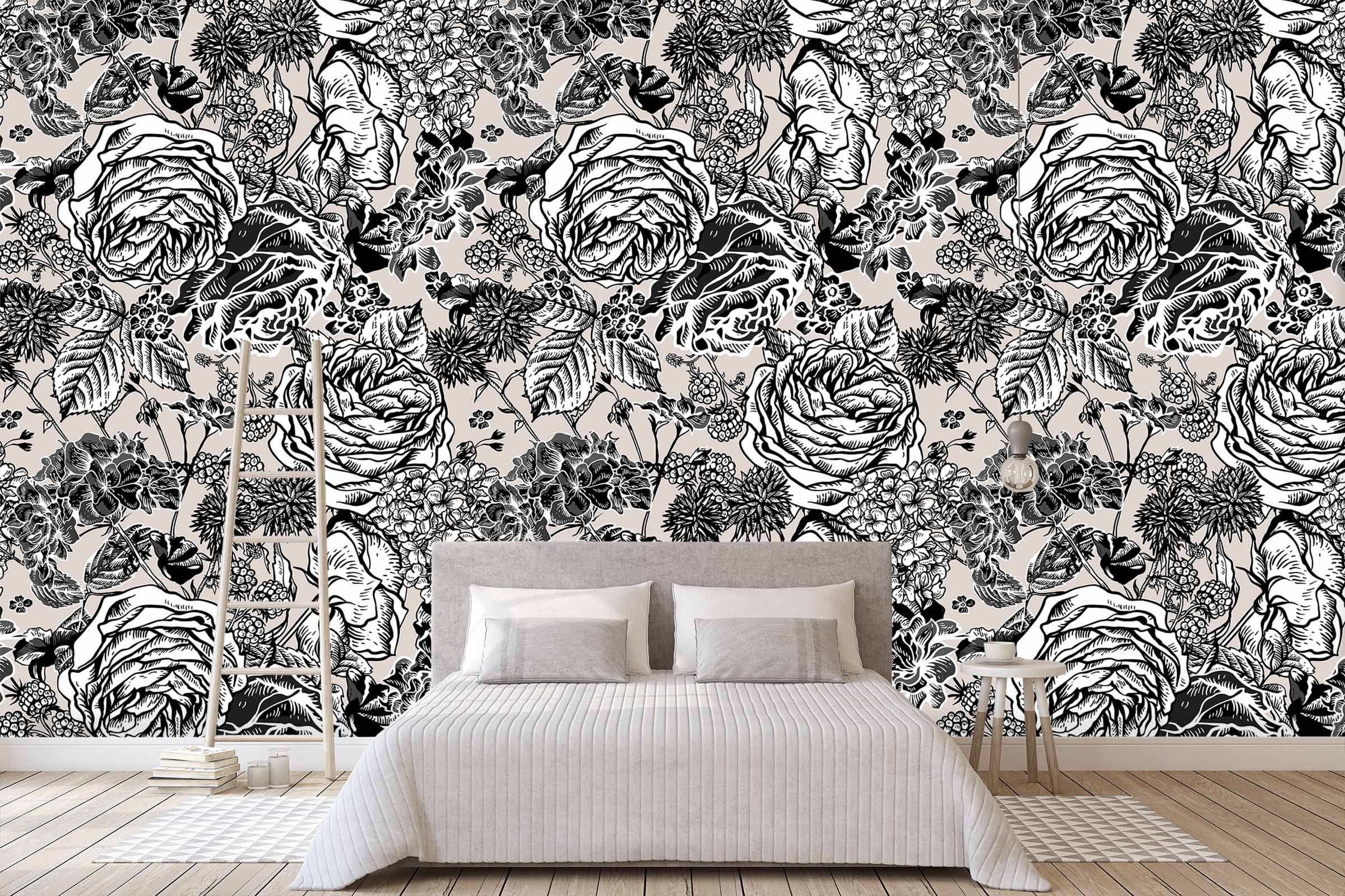 3D Doodle Peony Flower 55 Wall Murals