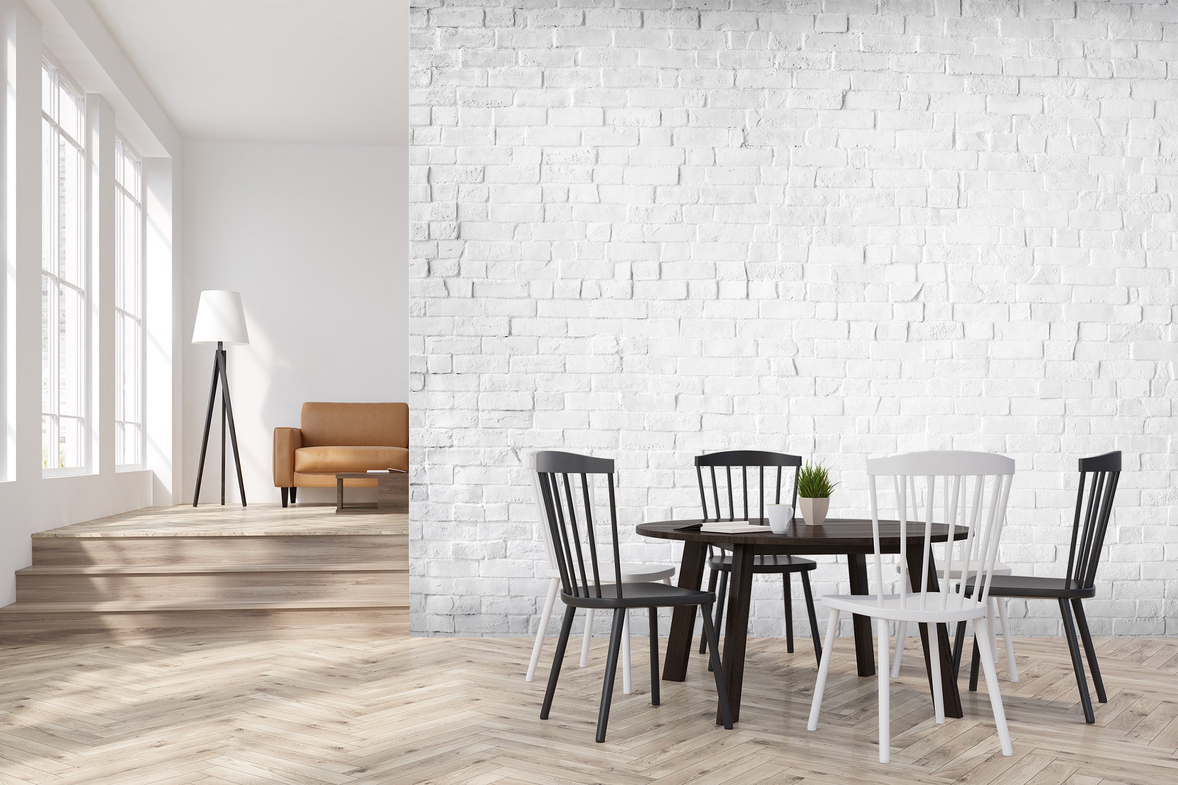 3D White Painted Brick Wall 75 Wall Murals