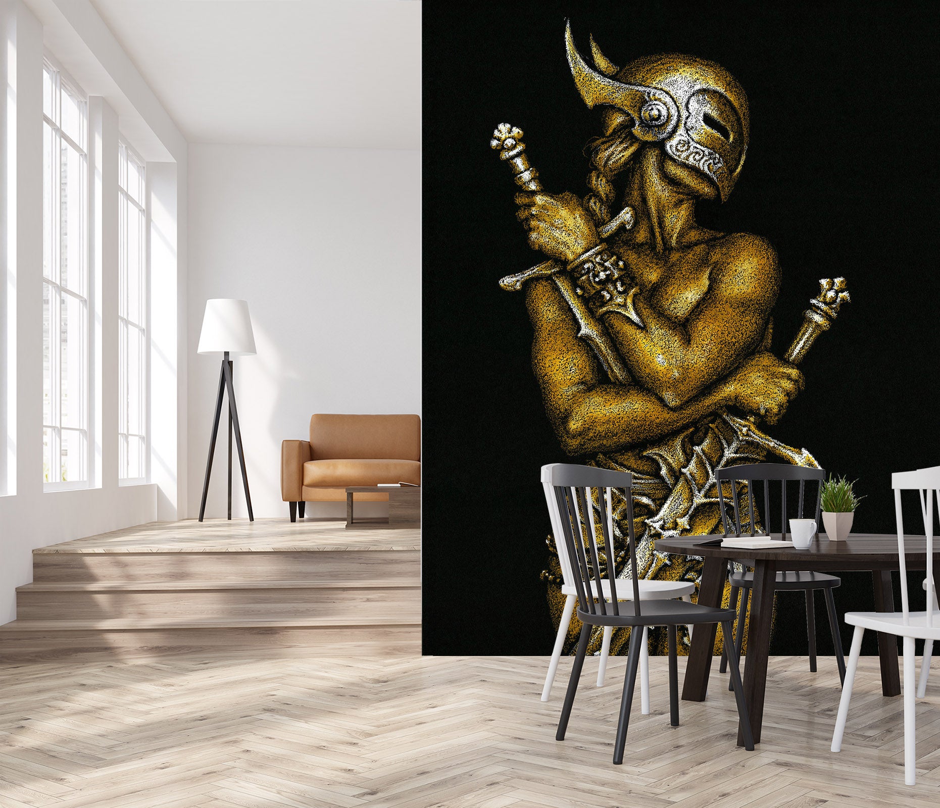 3D Sword Mask Man 7129 Ciruelo Wall Mural Wall Murals
