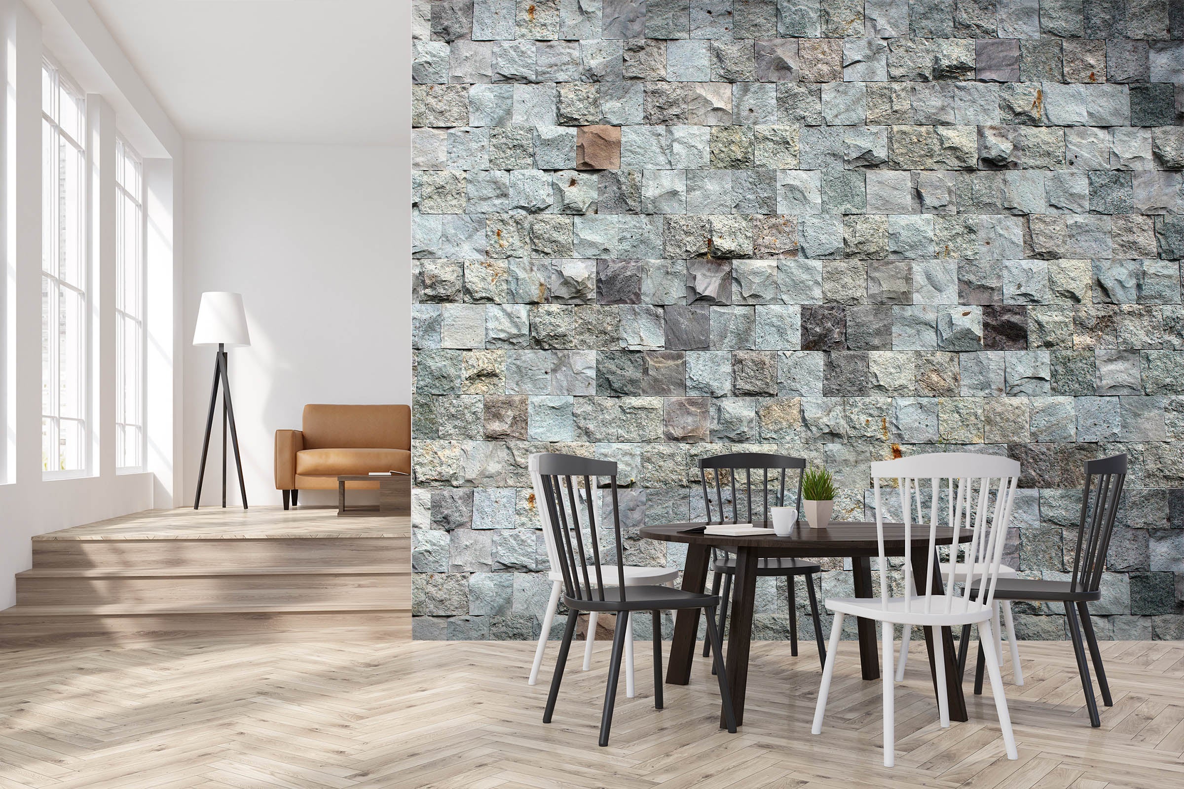 3D Green Stone Wall 61 Wall Murals