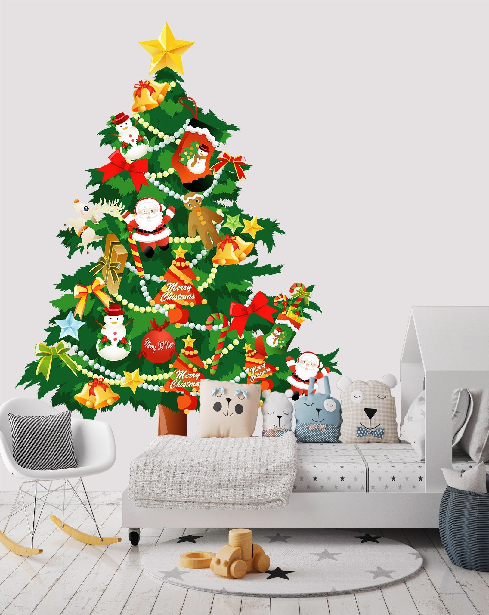 3D Christmas Tree Pentagram 42 Wall Stickers Wallpaper AJ Wallpaper