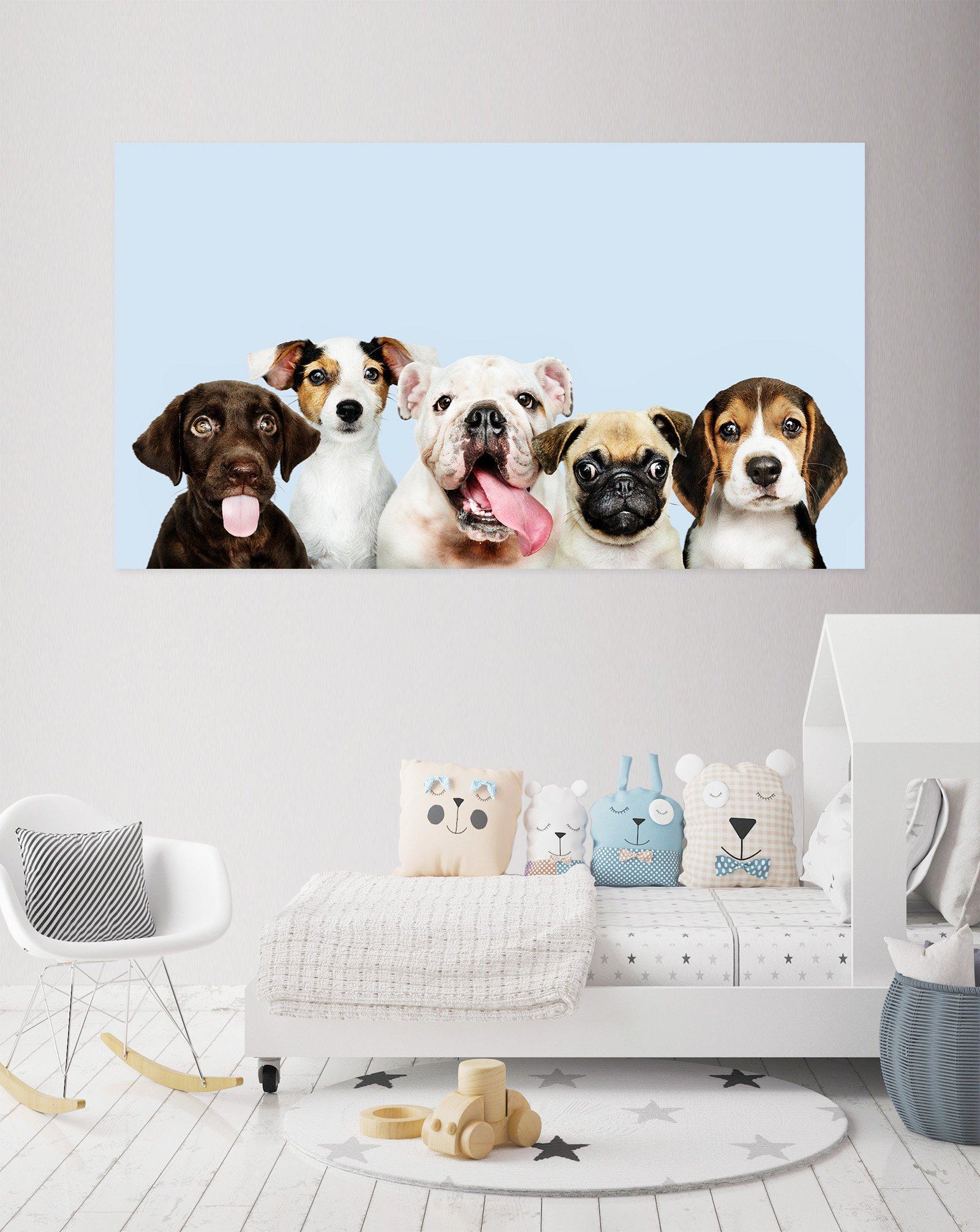 3D Blue Sky Puppy 07 Animal Wall Stickers Wallpaper AJ Wallpaper 2