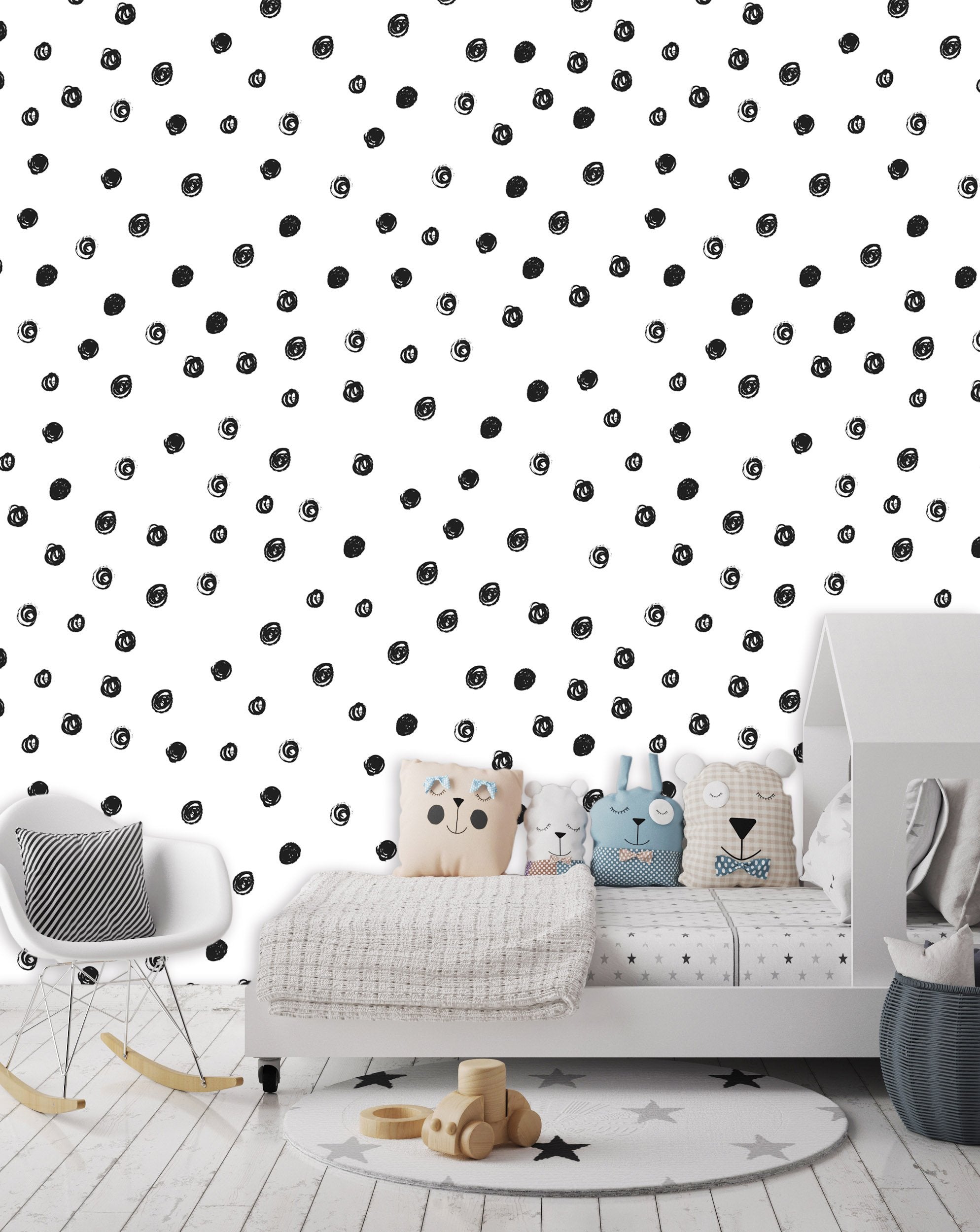 3D Black Dots 037 Wallpaper AJ Wallpaper
