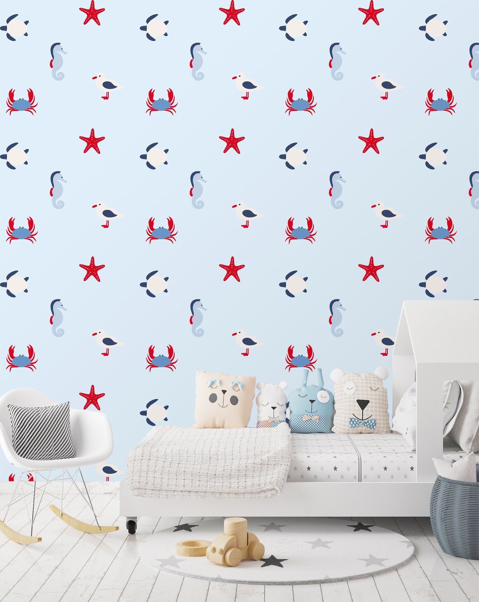 3D Crab Seahorse 514 Wallpaper AJ Wallpaper