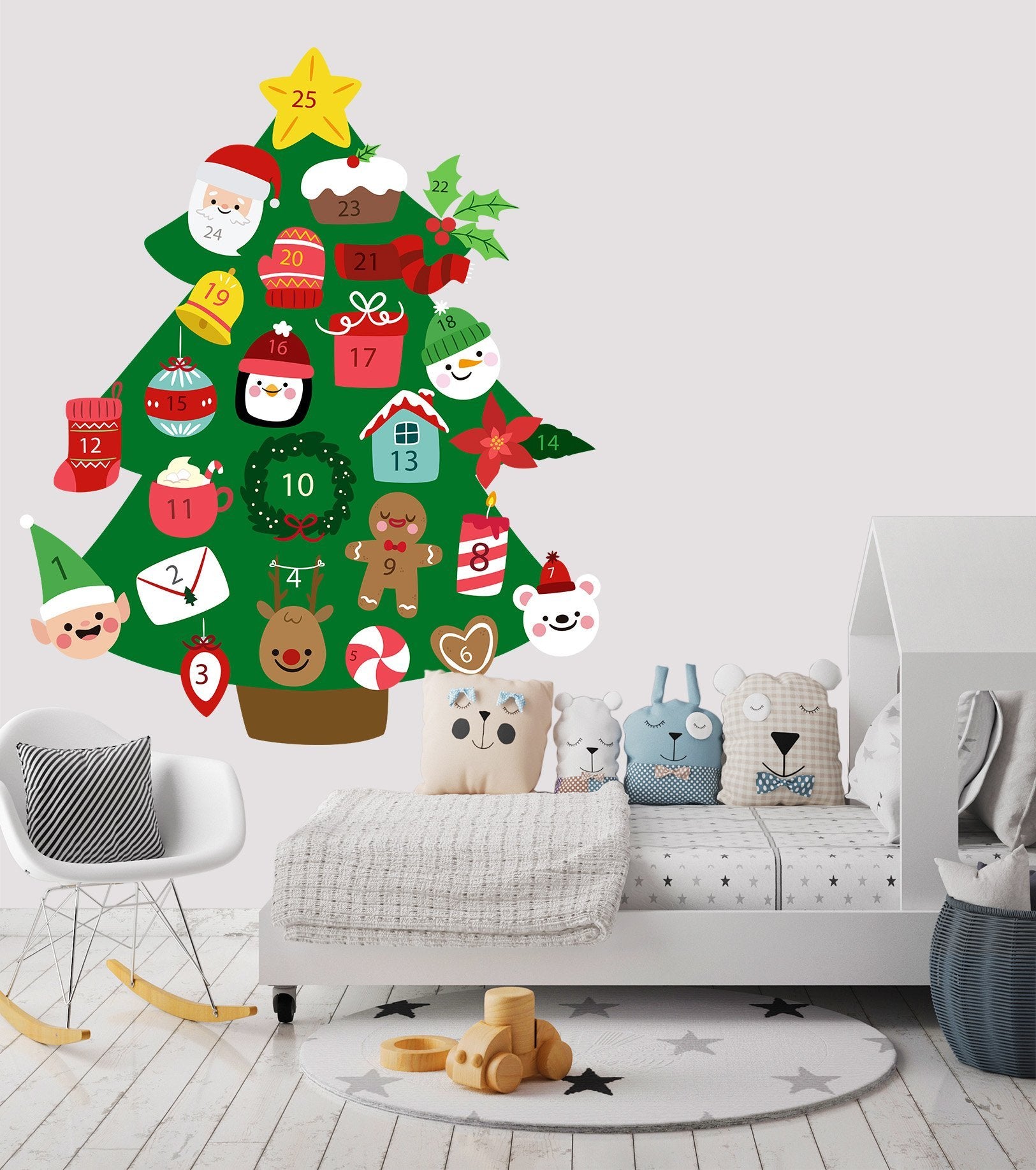3D Christmas Tree Old Man 17 Wall Stickers Wallpaper AJ Wallpaper