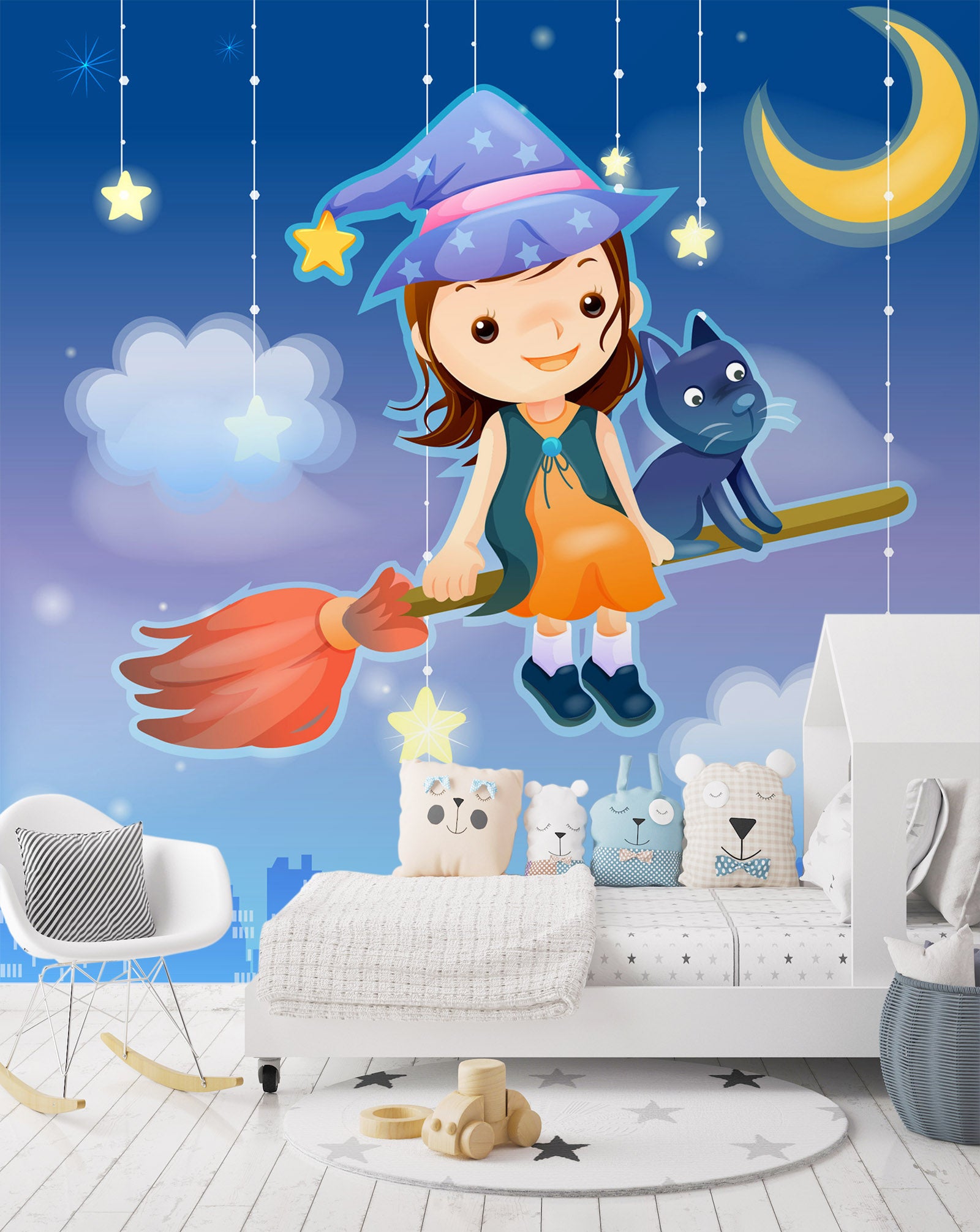 3D Broom Girl 1665 Wall Murals