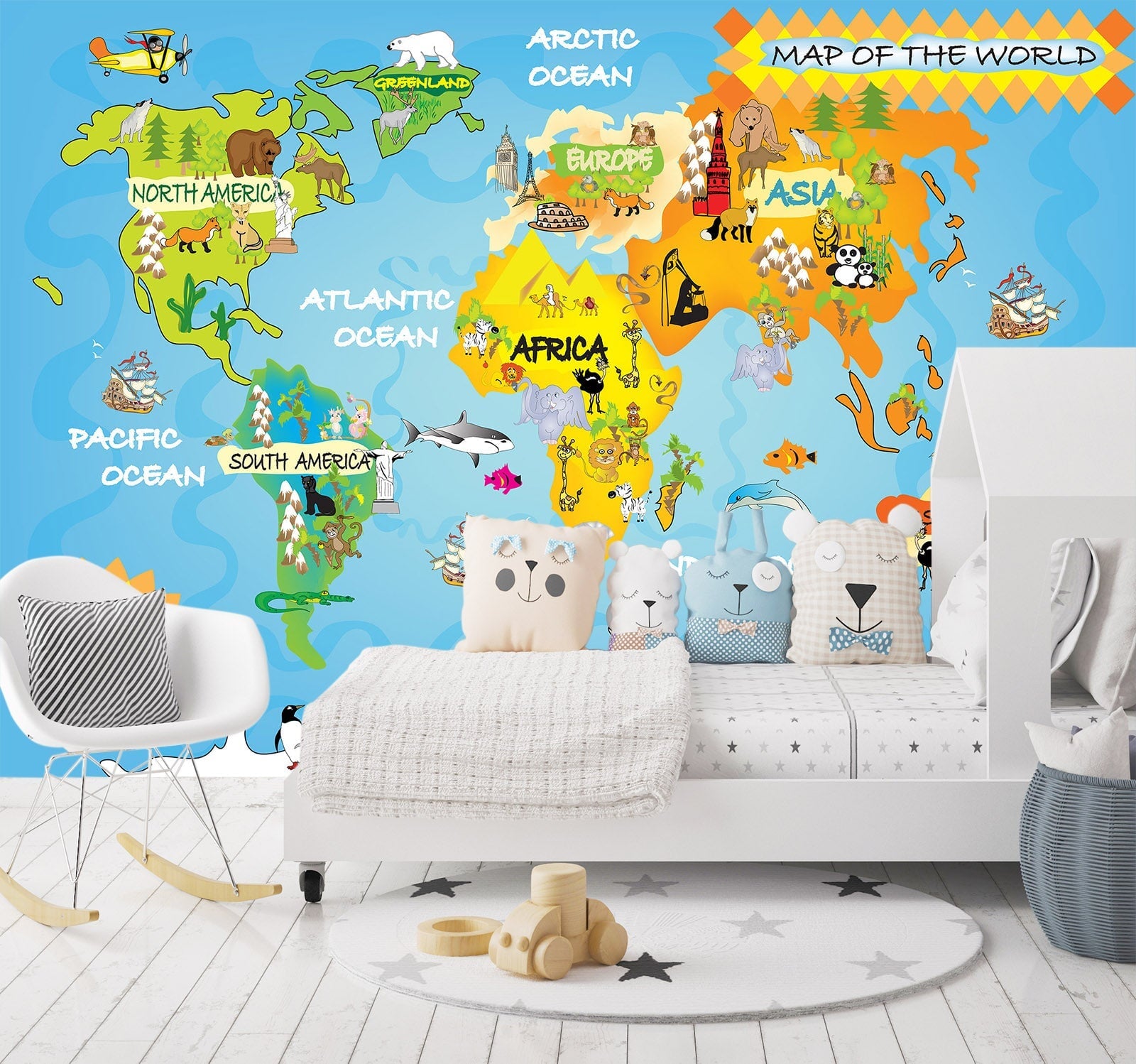 3D Cartoon Map 051 Wall Murals Wallpaper AJ Wallpaper 2