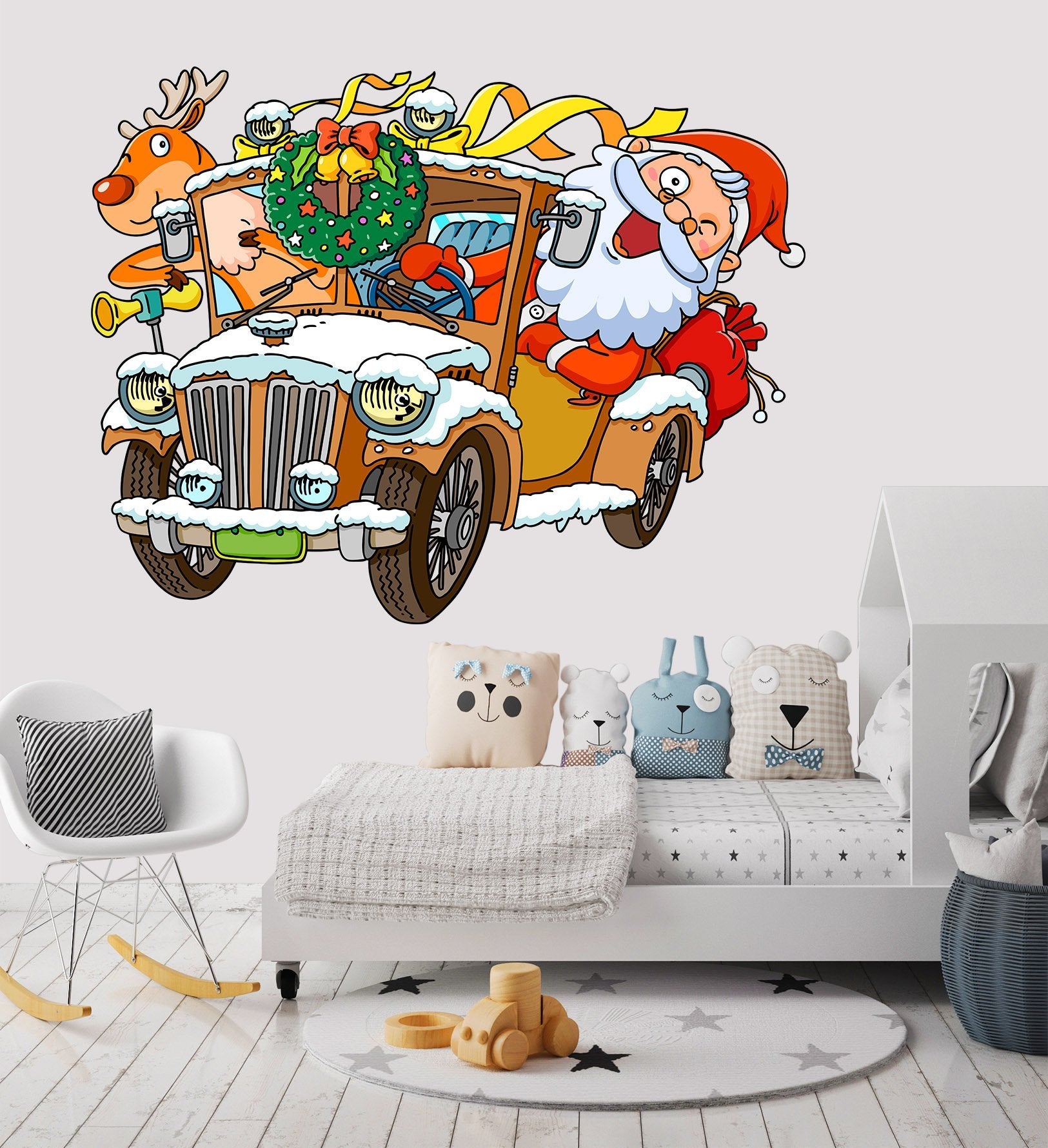3D Luxury Car Santa Claus 22 Wall Stickers Wallpaper AJ Wallpaper