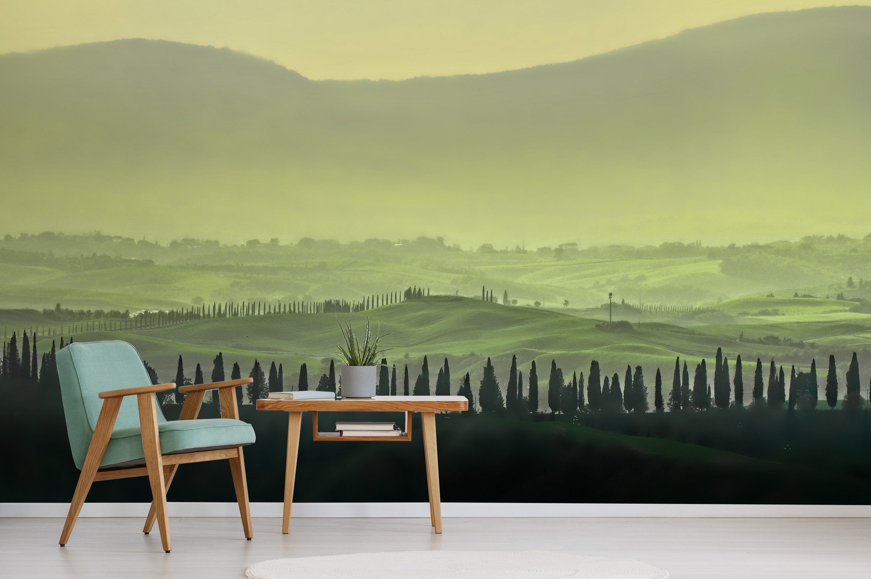 3D Forest Hazy Mountain 683 Wallpaper AJ Wallpaper