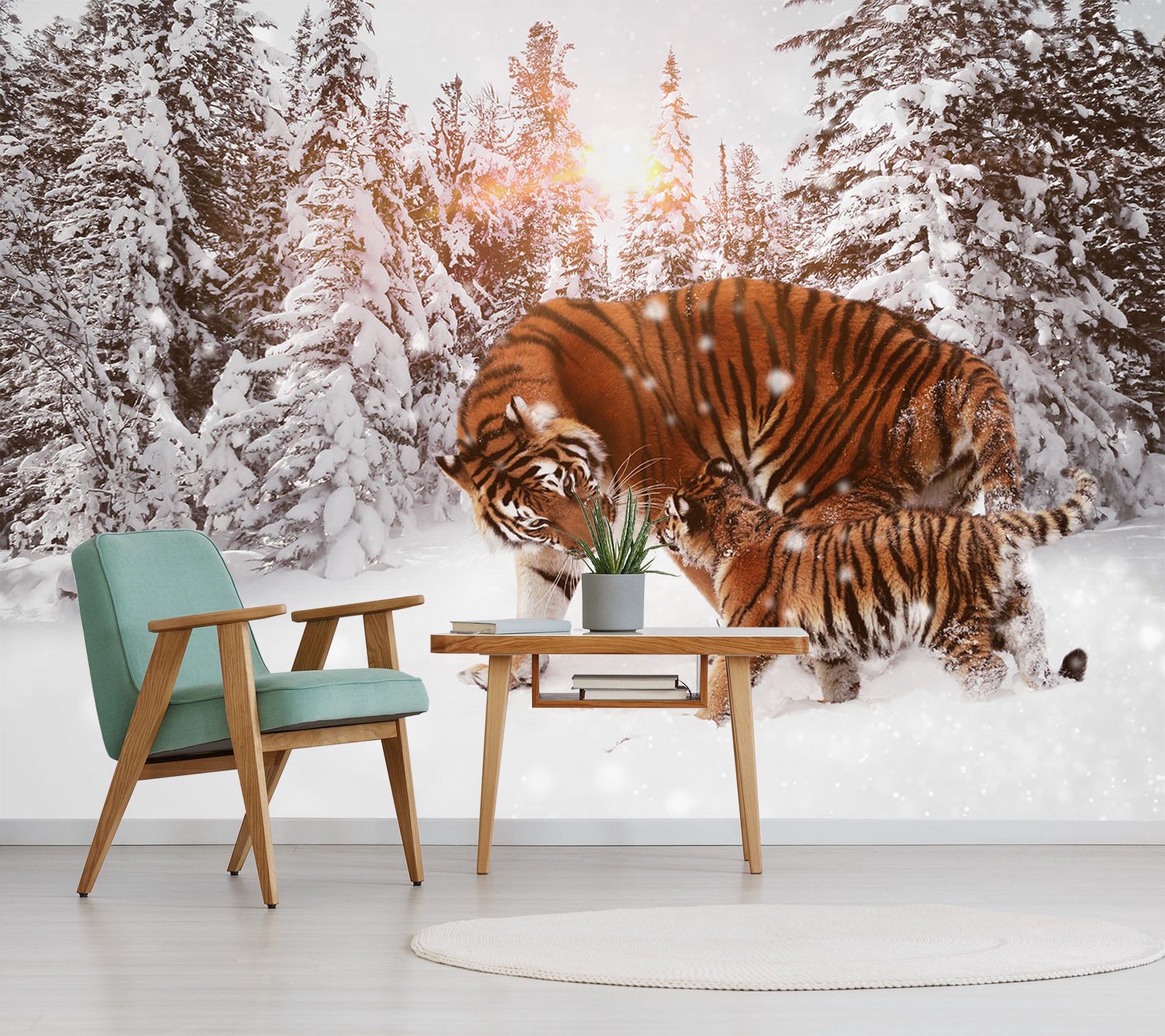 3D Snow Tiger 271 Wall Murals