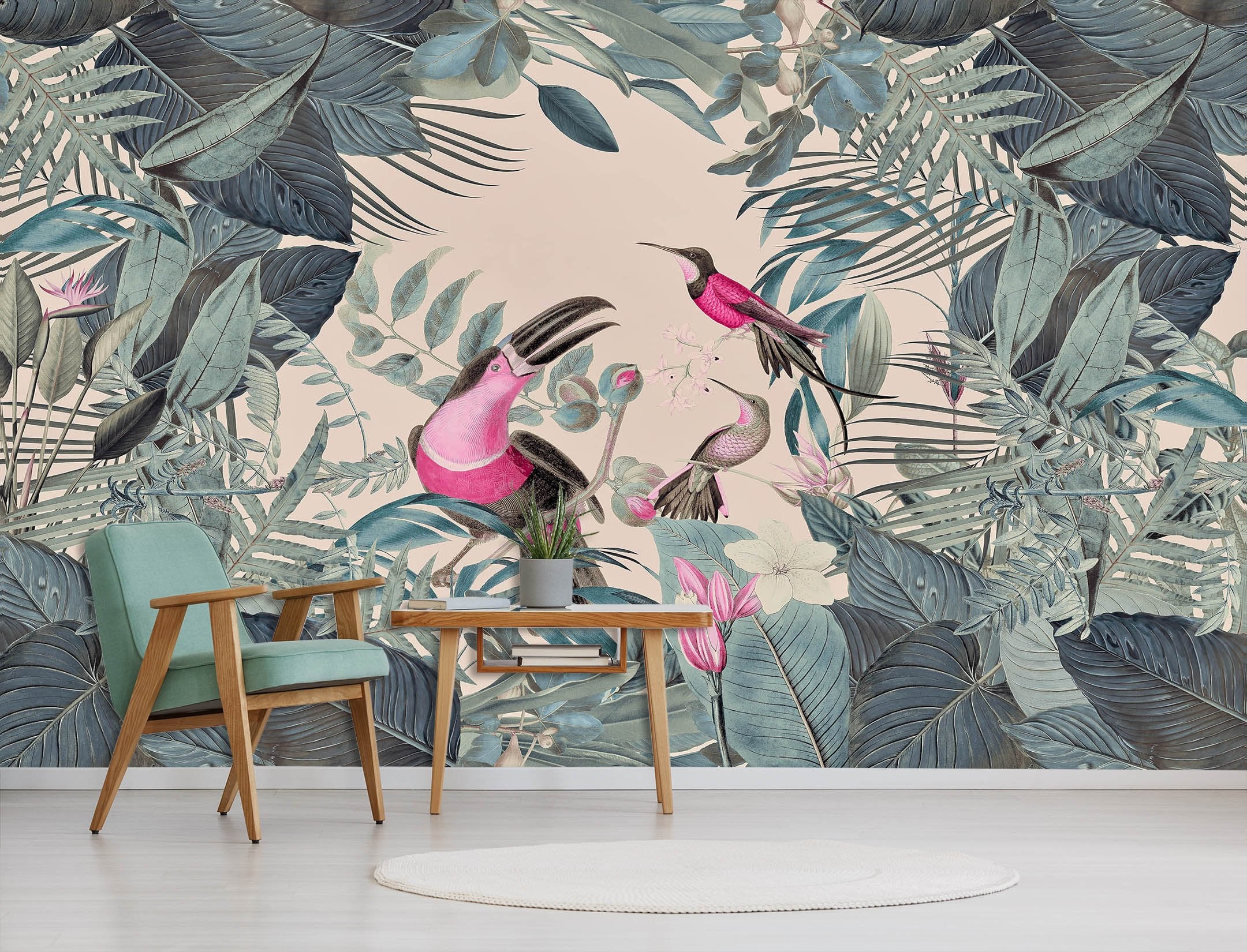 3D Bird Feeding 1405 Andrea haase Wall Mural Wall Murals Wallpaper AJ Wallpaper 2