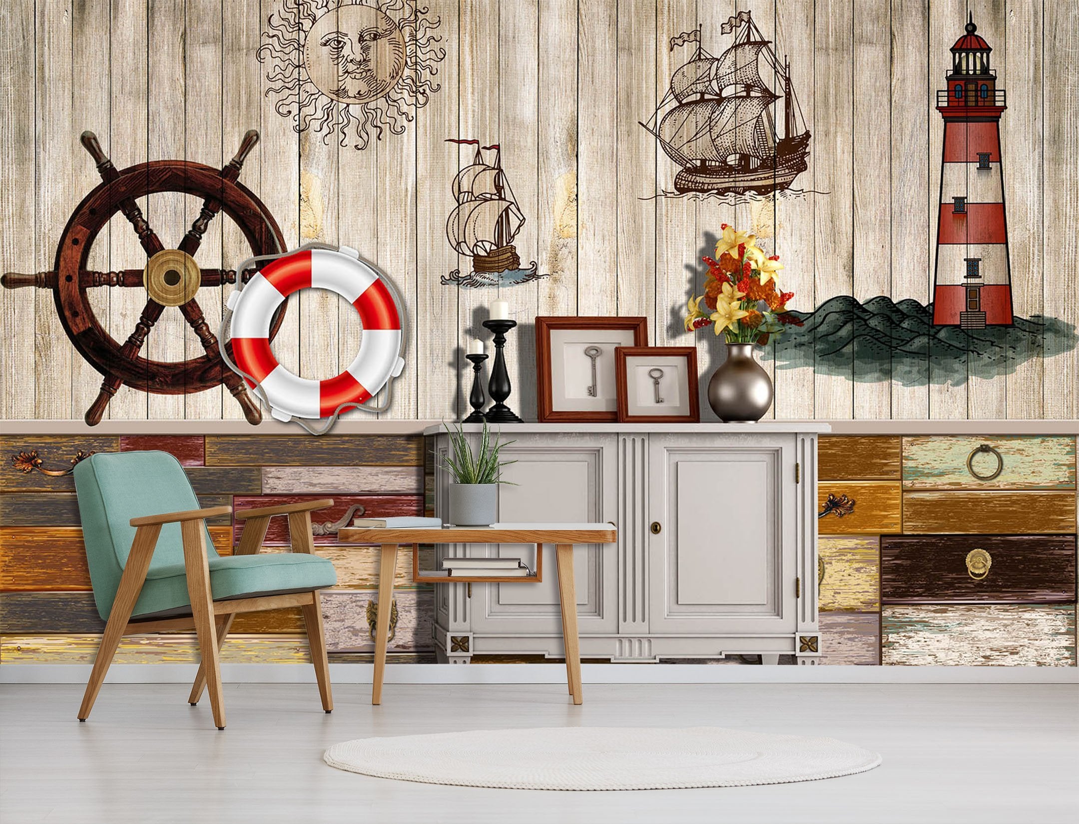 3D Lifebuoy Light Building 478 Wallpaper AJ Wallpaper 2