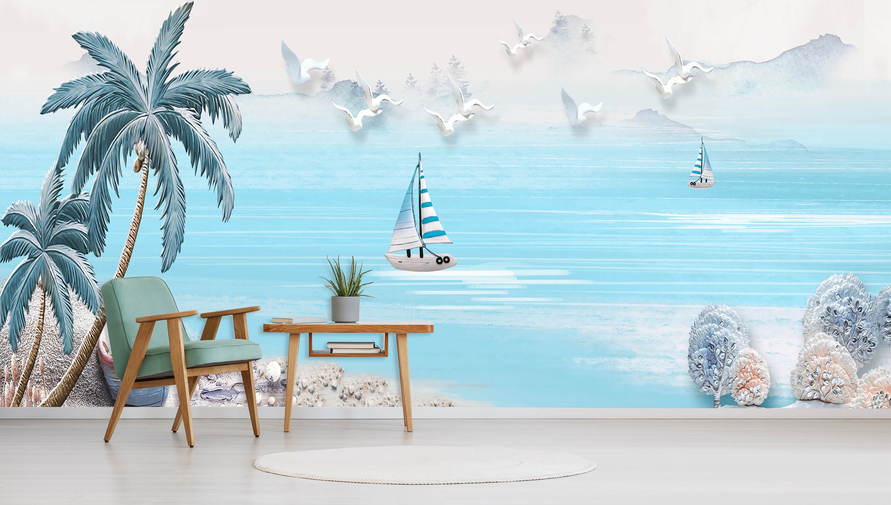 3D Coconut Palm Tree 027 Wall Murals