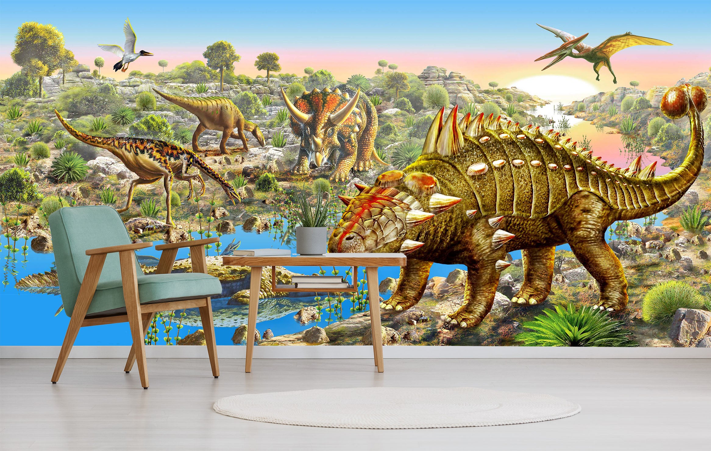 3D Dinosaur World 1402 Adrian Chesterman Wall Mural Wall Murals