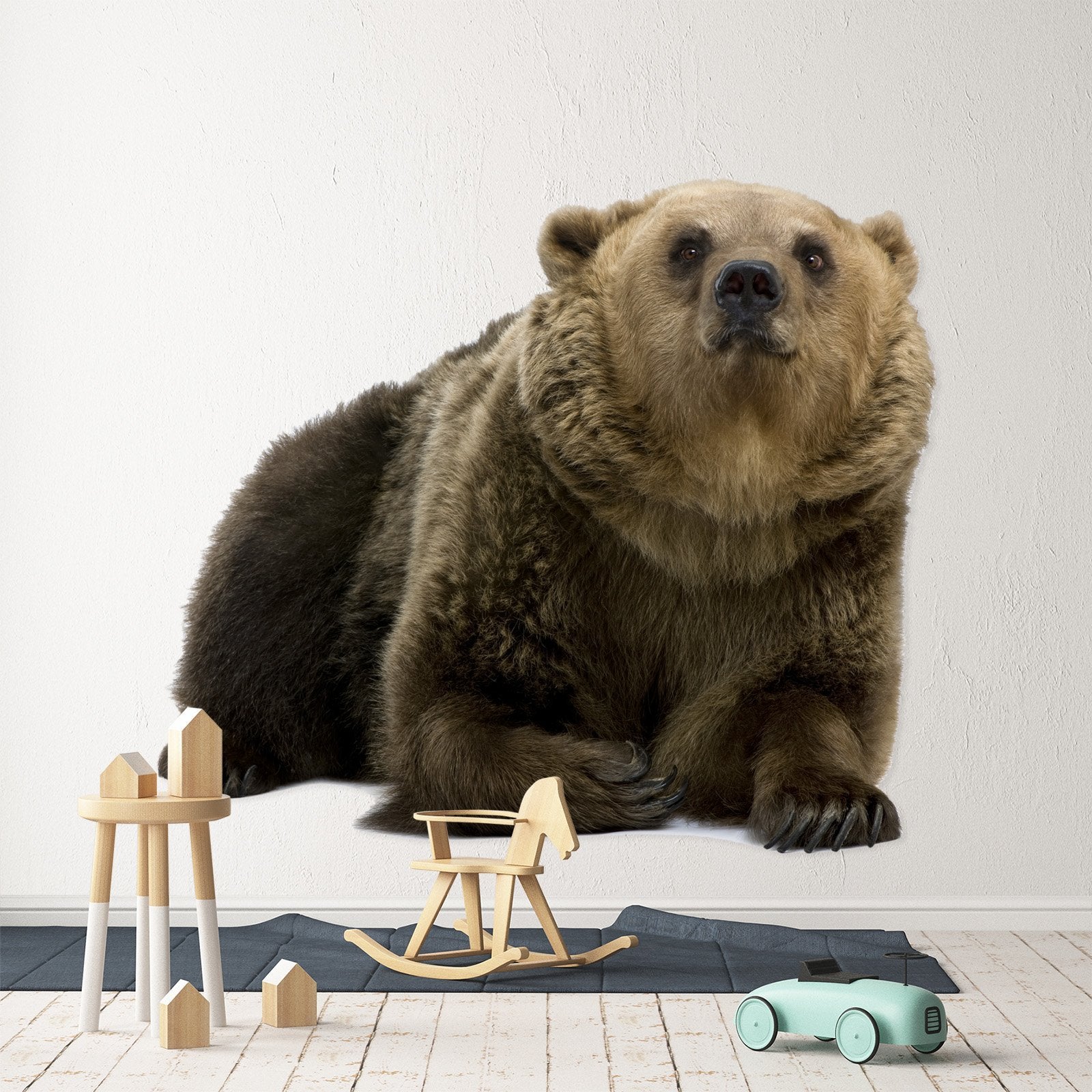 3D Kneeling Bear 172 Animals Wall Stickers Wallpaper AJ Wallpaper