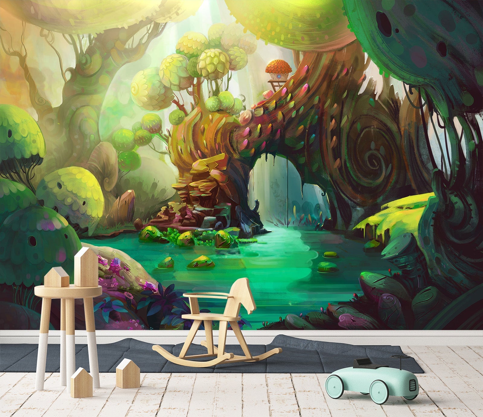 3D Hand Drawn Forest 058 Wall Murals Wallpaper AJ Wallpaper 2