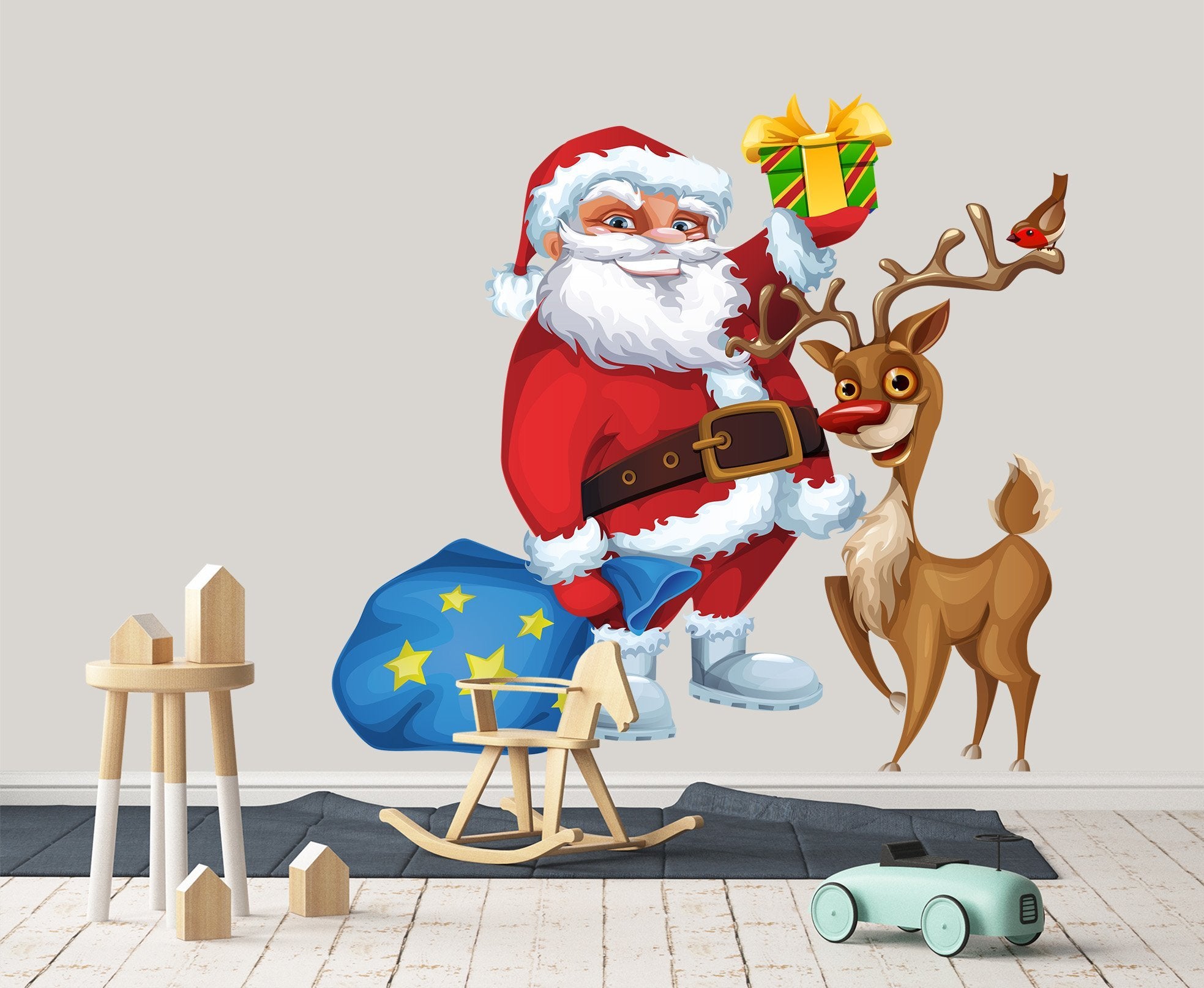 3D Santa Claus Deer Gift 41 Wall Stickers Wallpaper AJ Wallpaper