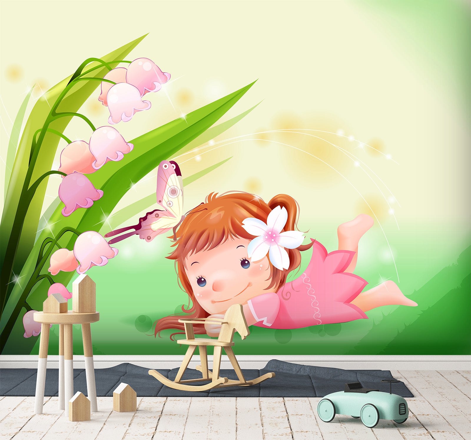 3D Cartoon Girl 008 Wall Murals